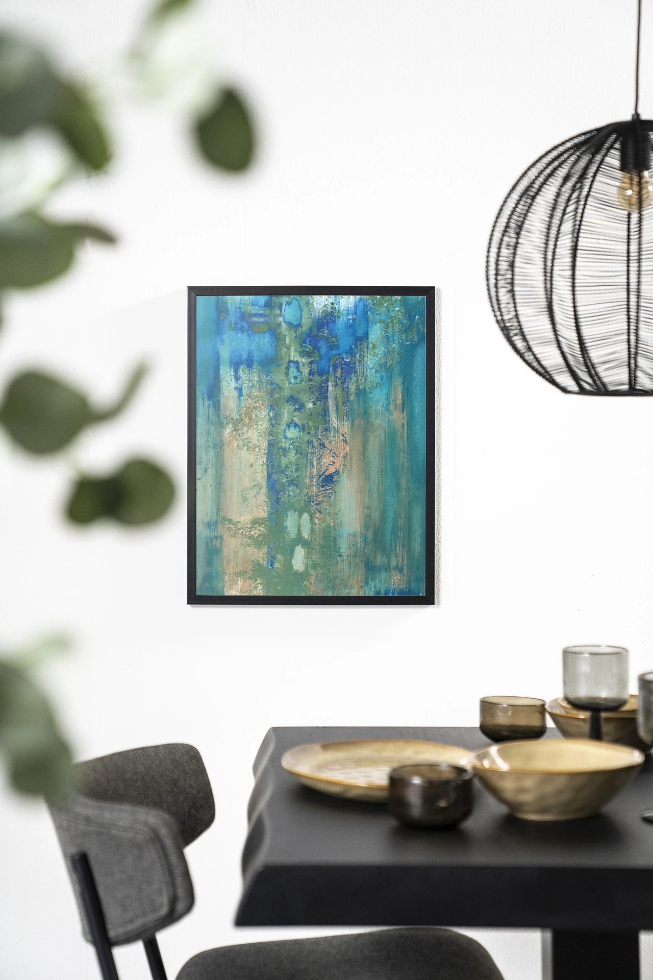 Art print Blue Green Abstract - Urban Cotton