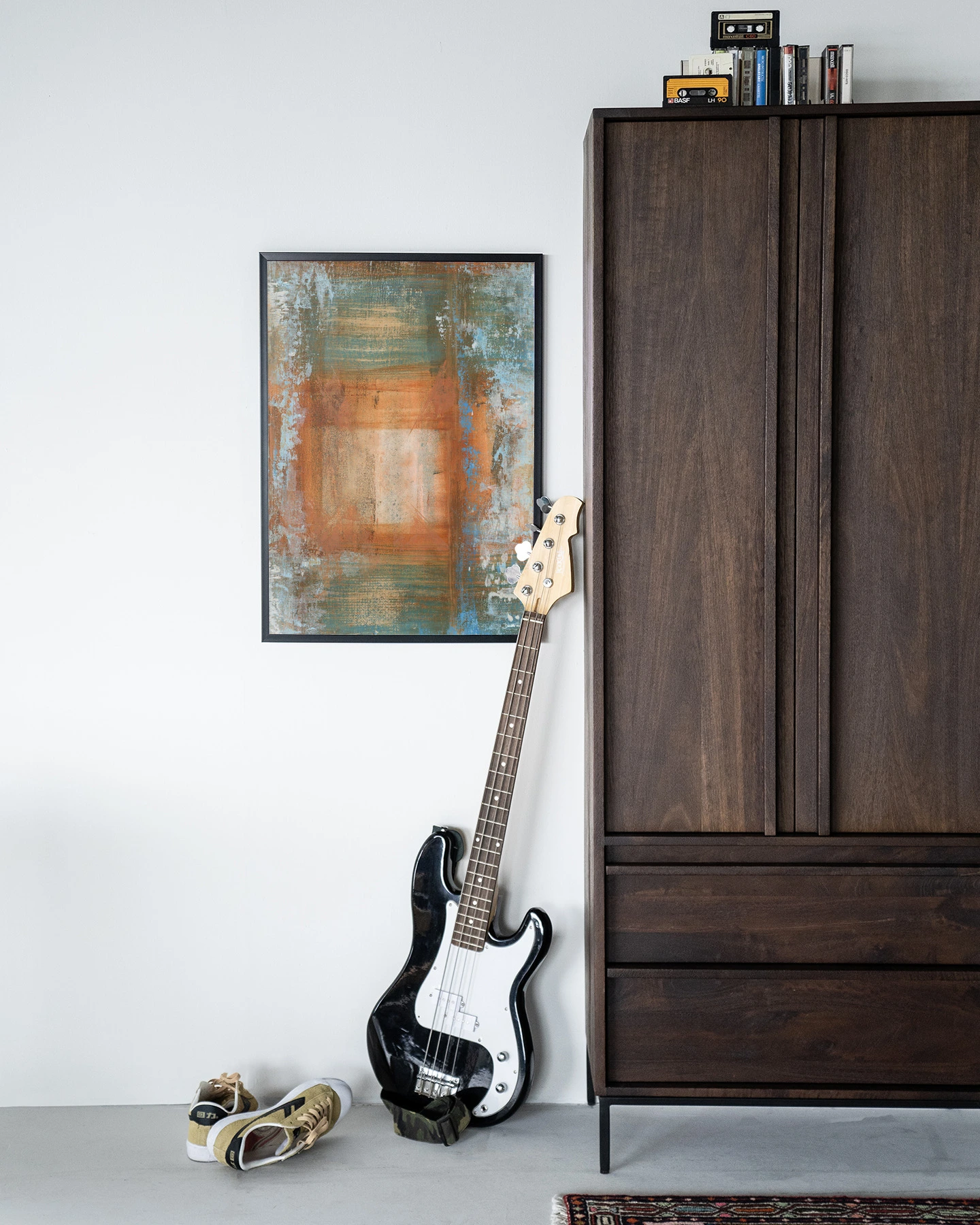Art print Blue Ocker Abstract 1 - Urban Cotton