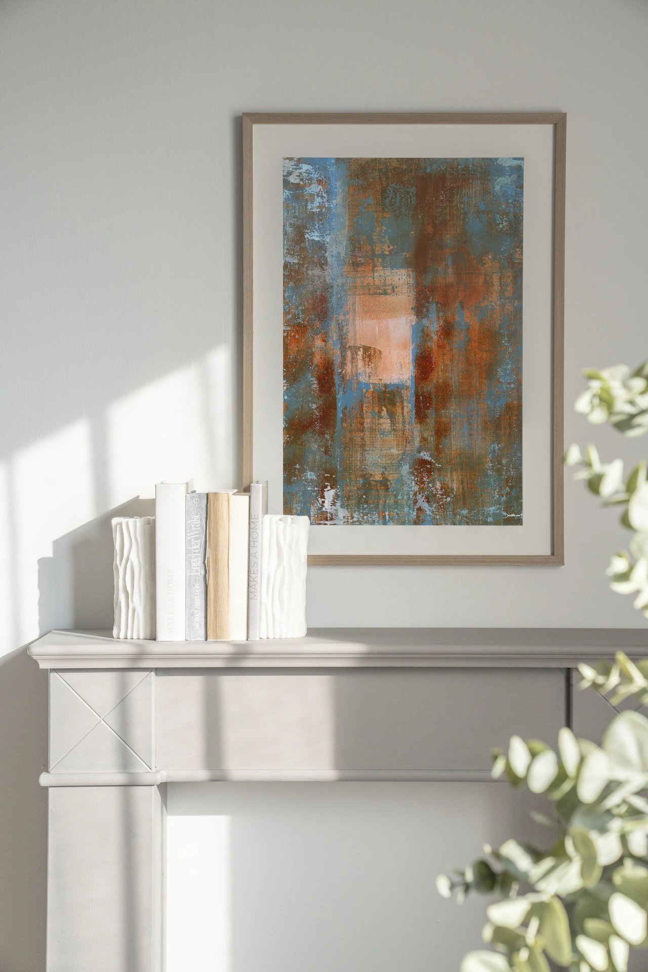 Art print Blue Ocker Abstract 2 - Urban Cotton