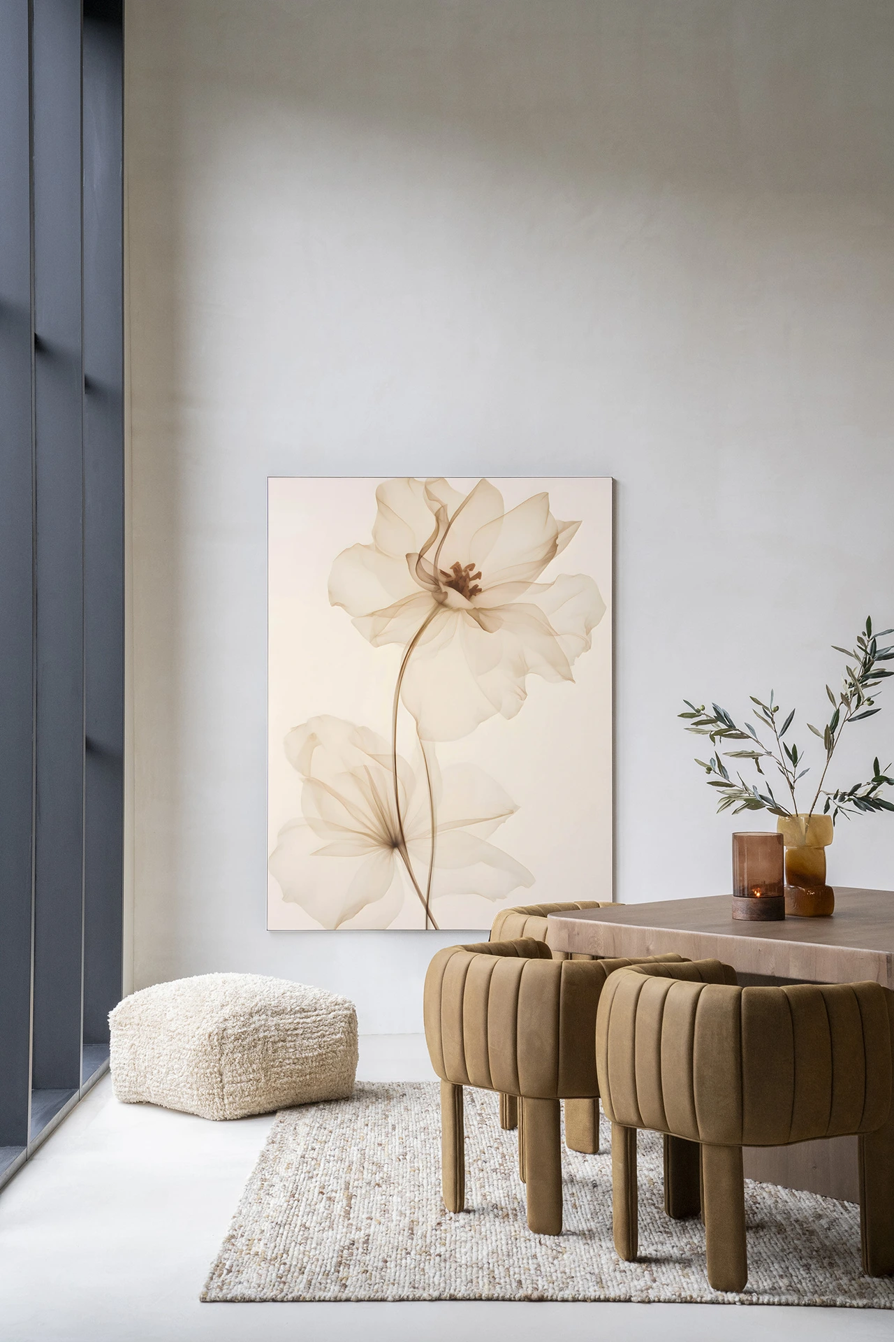 Wandkleed White Flowers - Urban Cotton