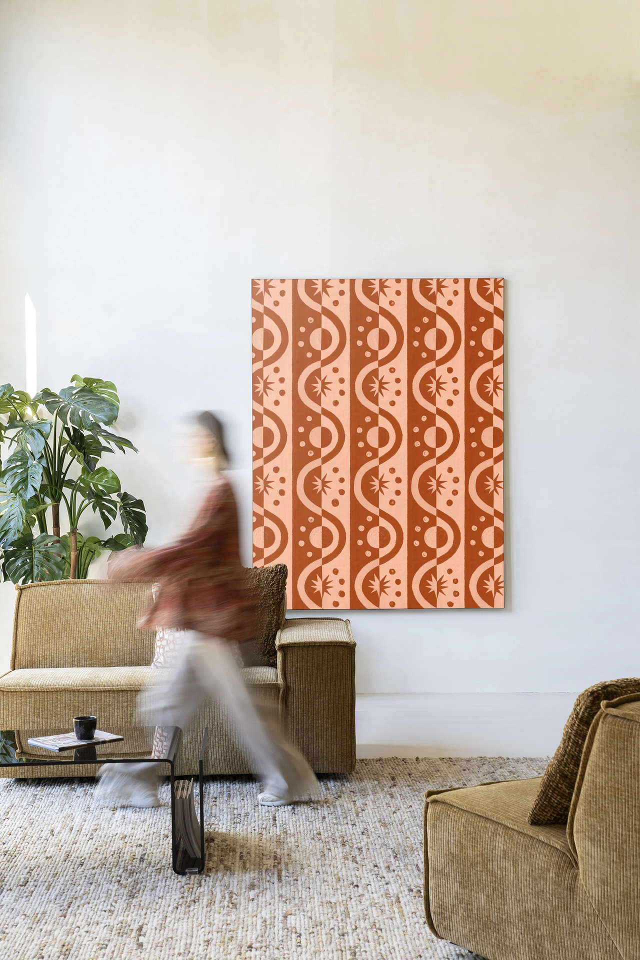 Wandkleed Moon Blockprint - Urban Cotton