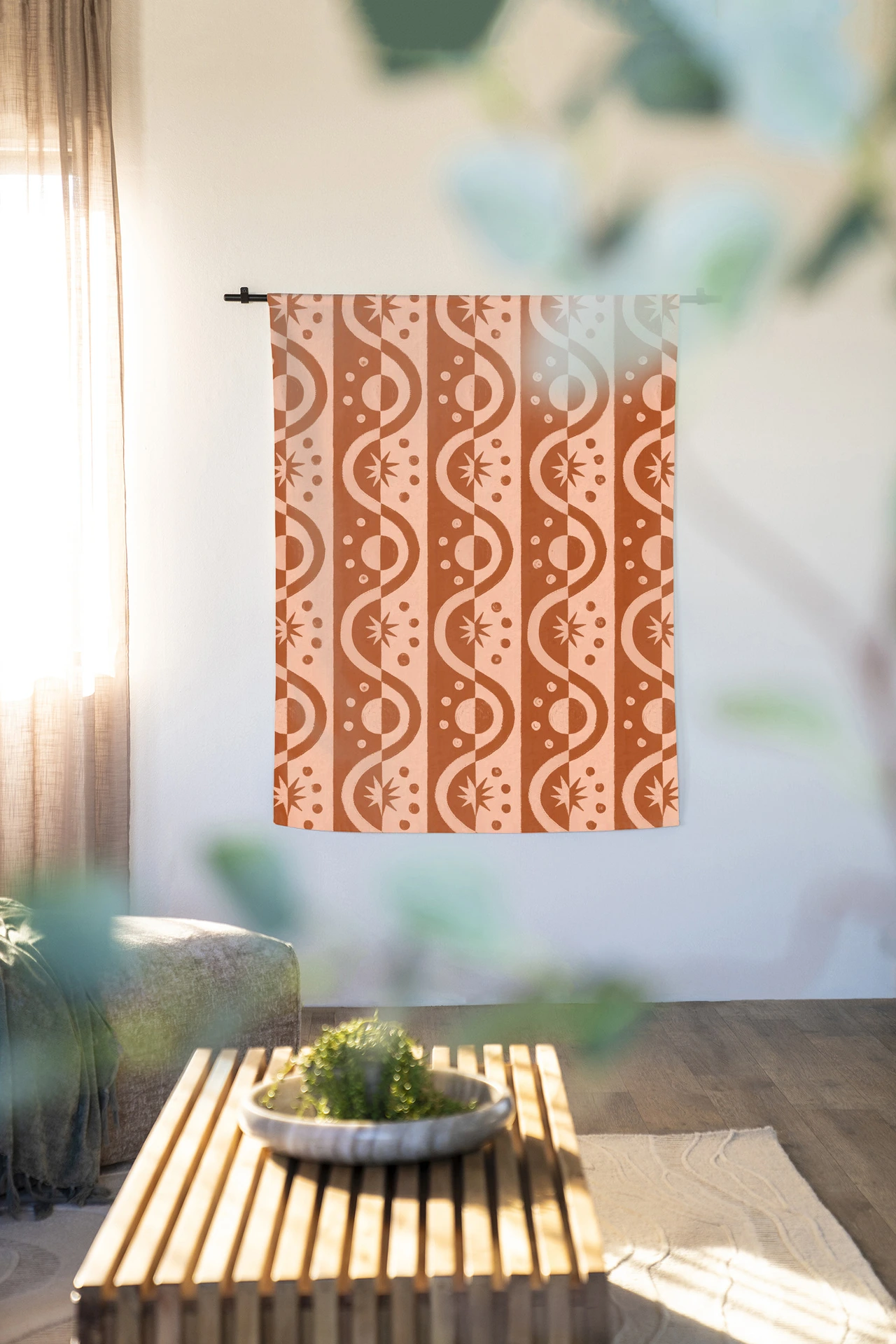 Wandkleed Moon Blockprint - Urban Cotton