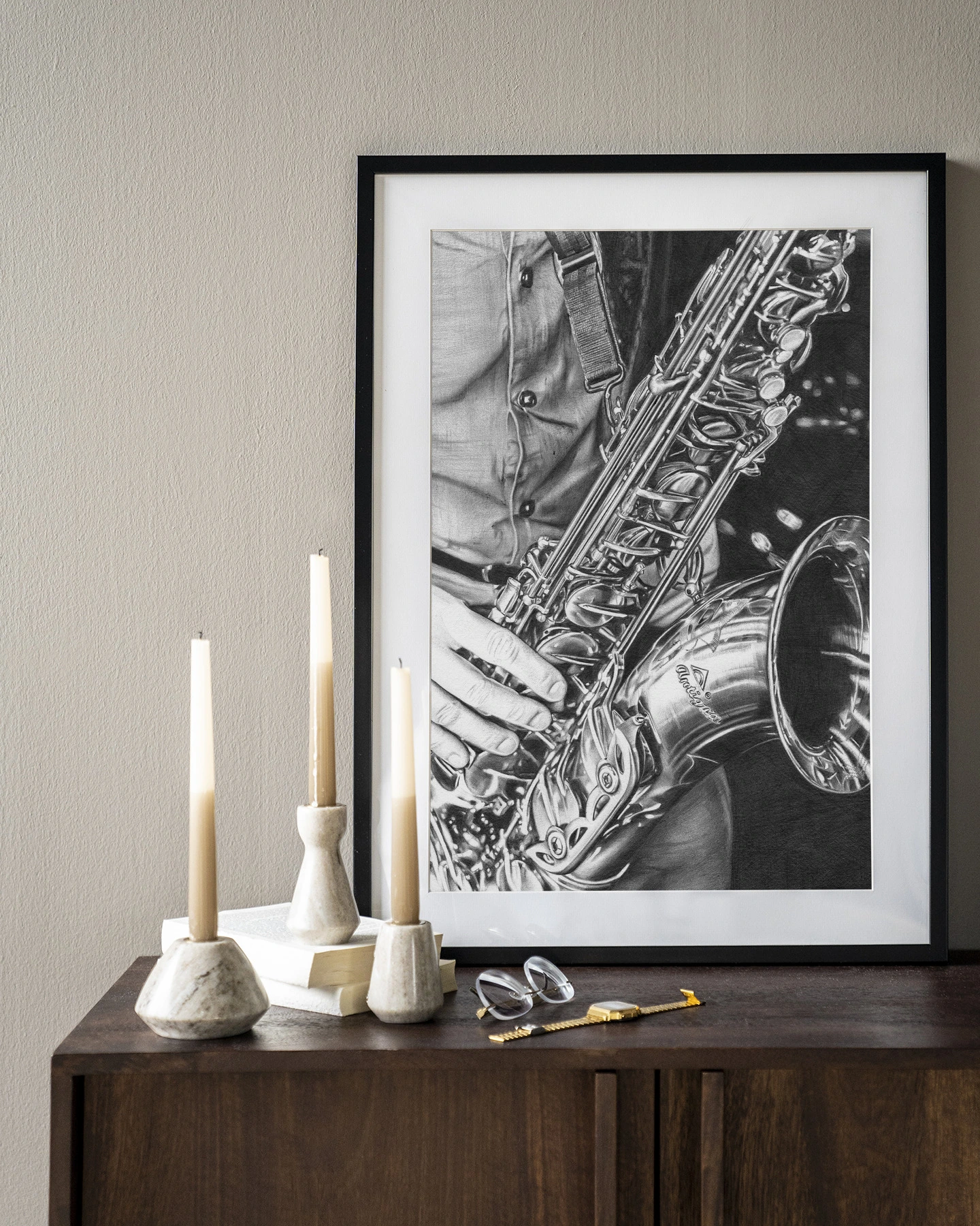 Wandkleed The man with the sax - Urban Cotton