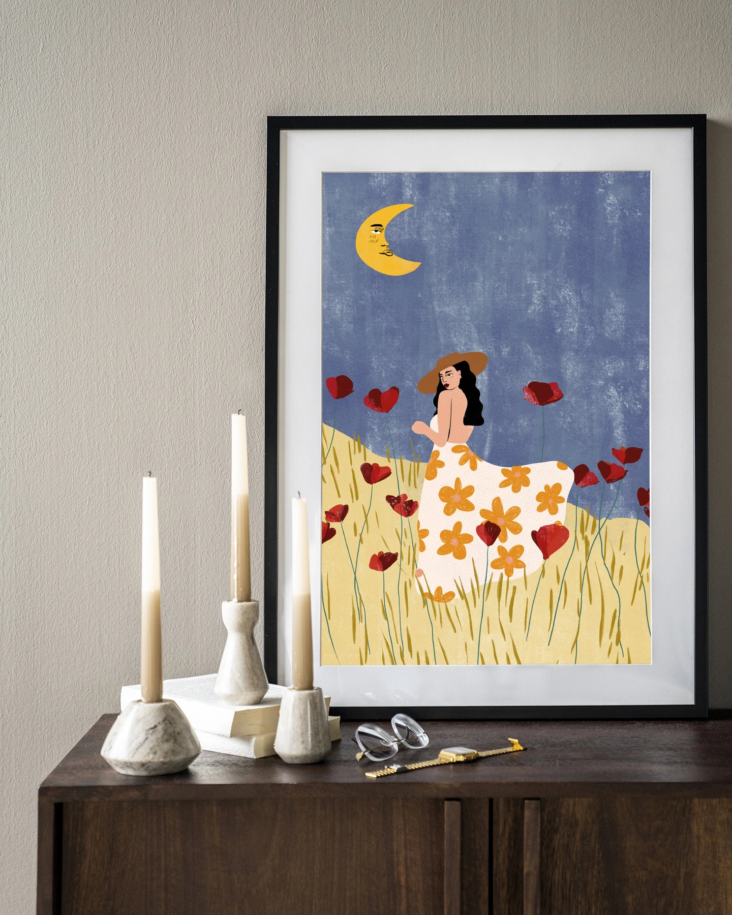 Wandkleed Girl In A Poppyfield - Urban Cotton