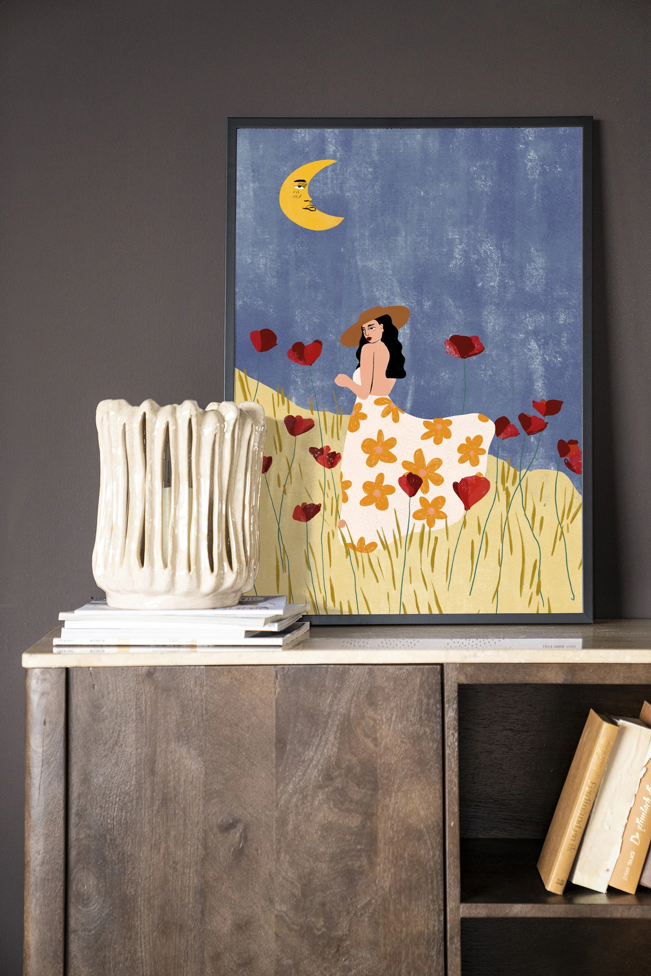 Wandkleed Girl In A Poppyfield - Urban Cotton