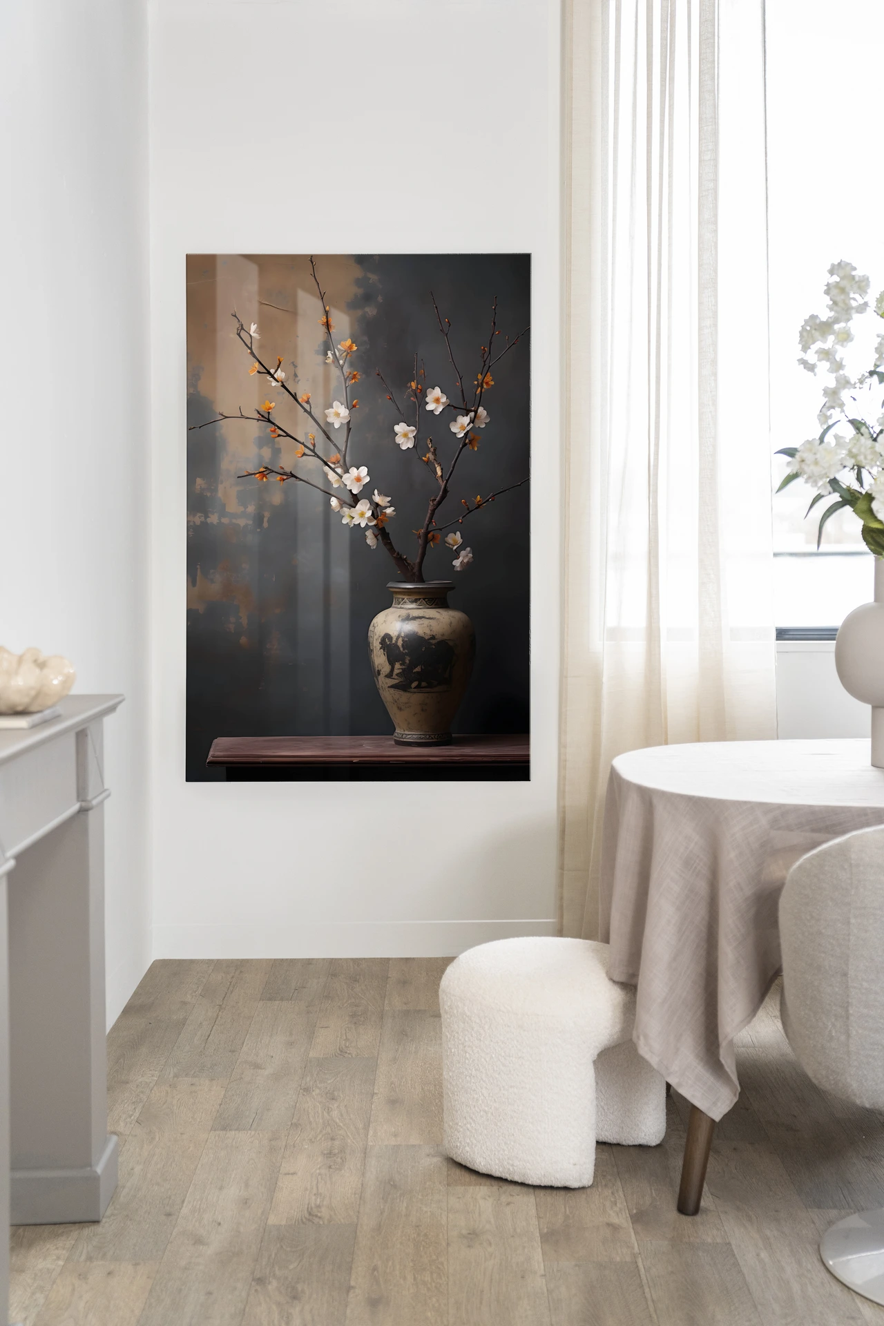 Wandkleed Dark Blossom Vase - Urban Cotton
