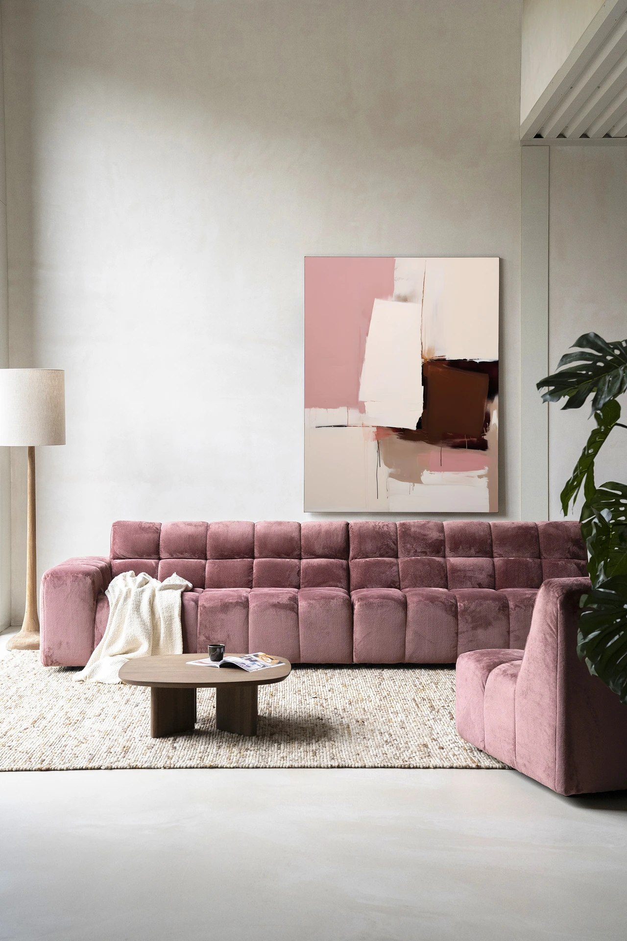 Wandkleed Pink Fields - Urban Cotton
