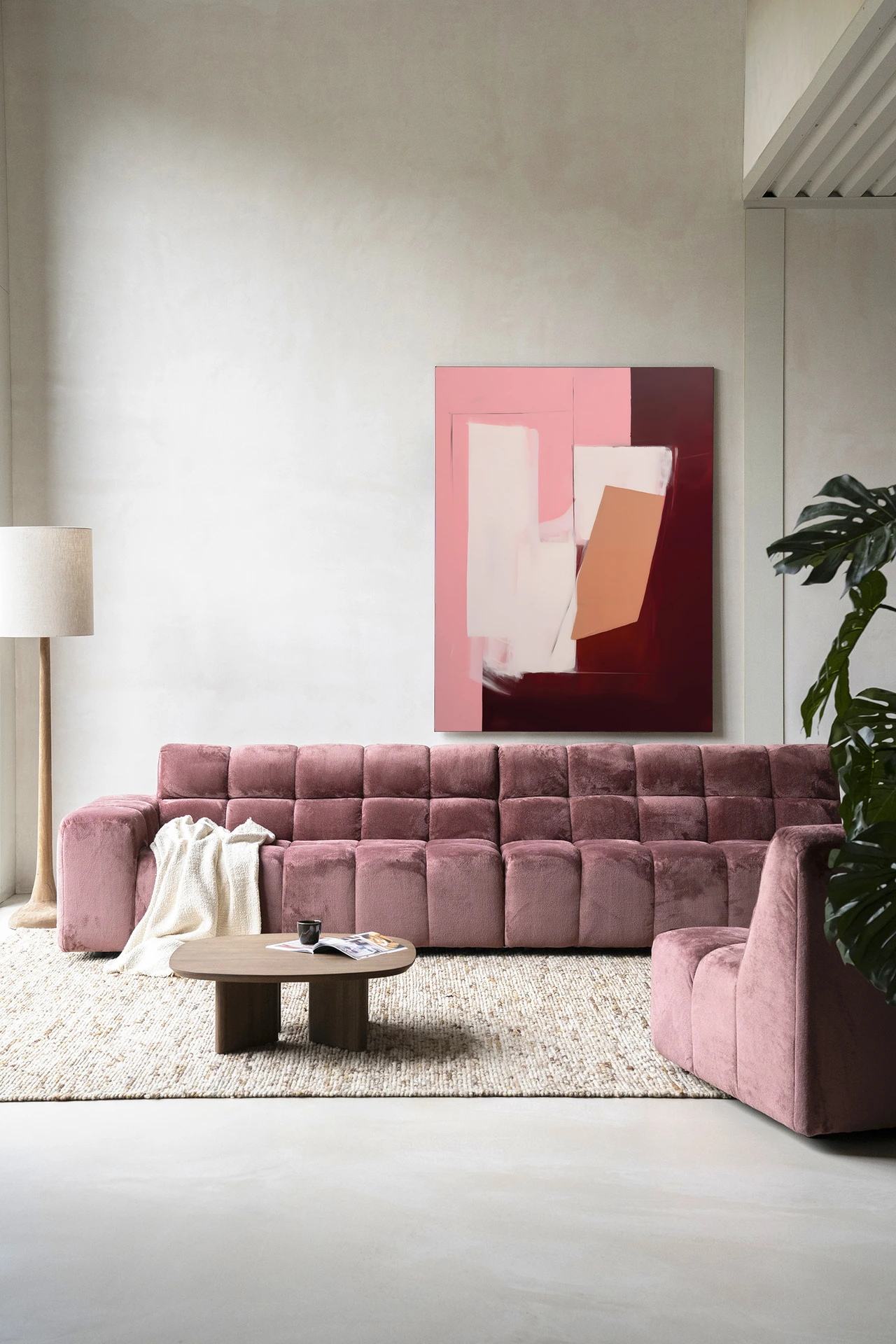 Wandkleed Red Fields - Urban Cotton