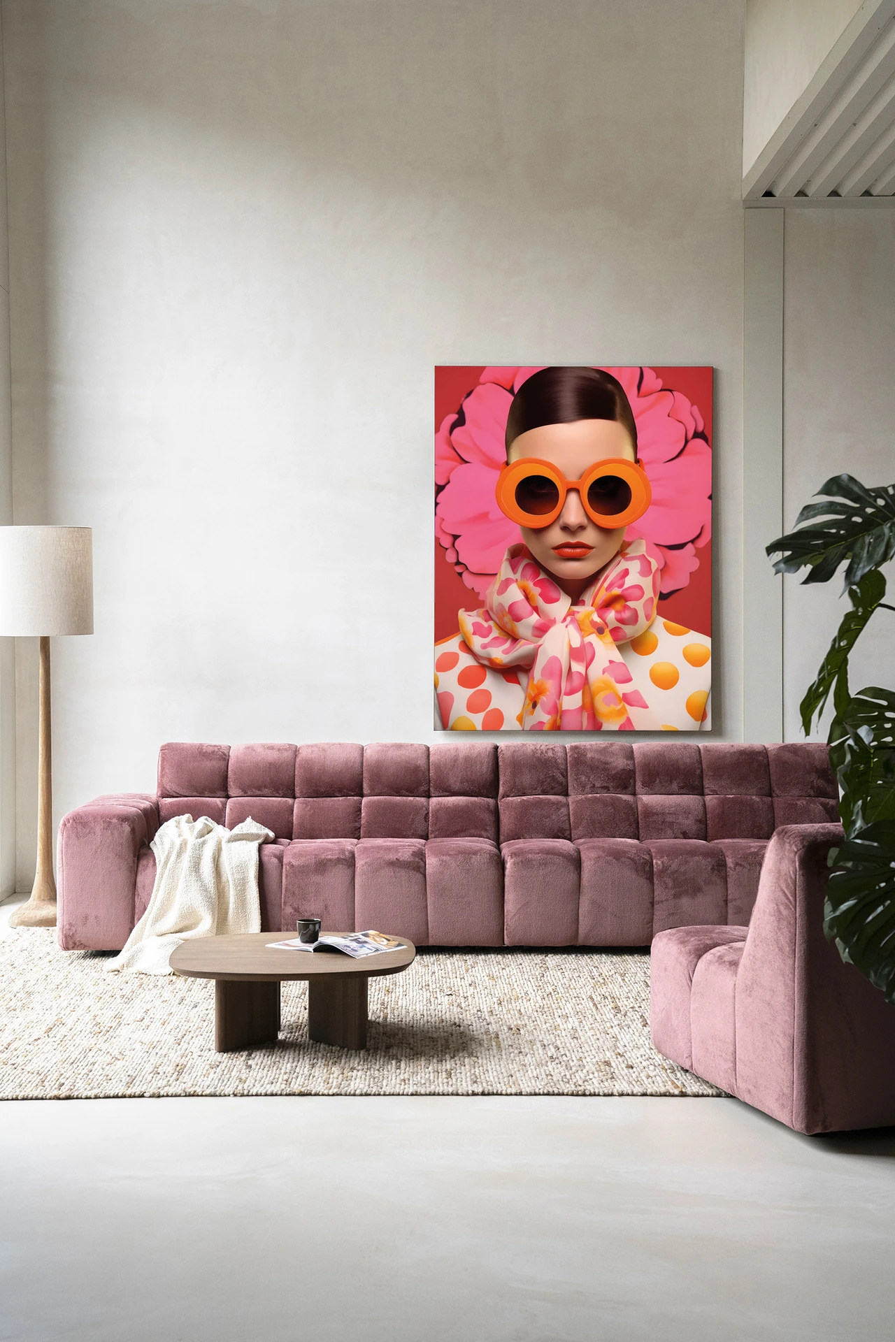 Wandkleed Pink Flower - Urban Cotton