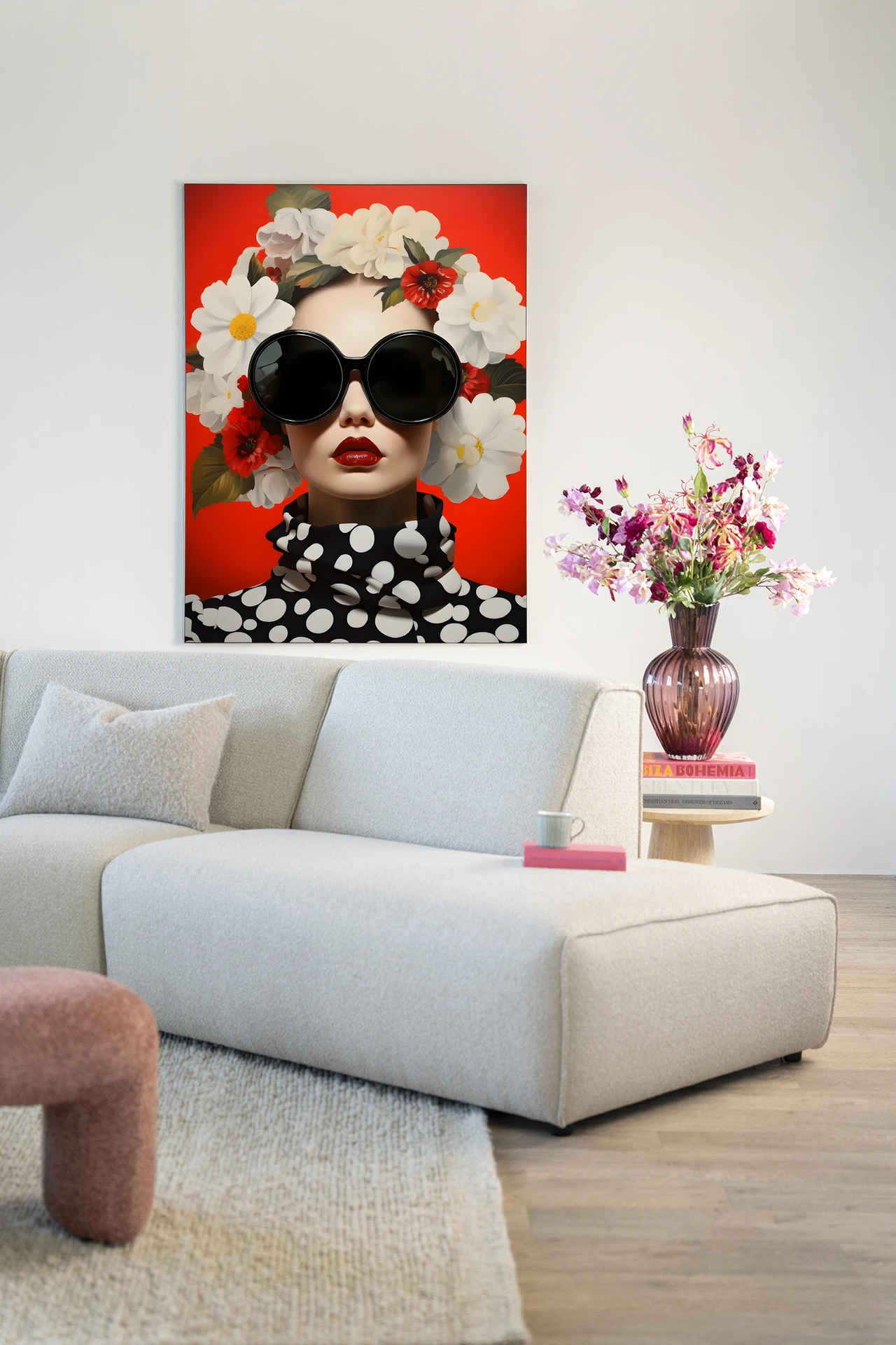 Wandkleed Red Flower - Urban Cotton