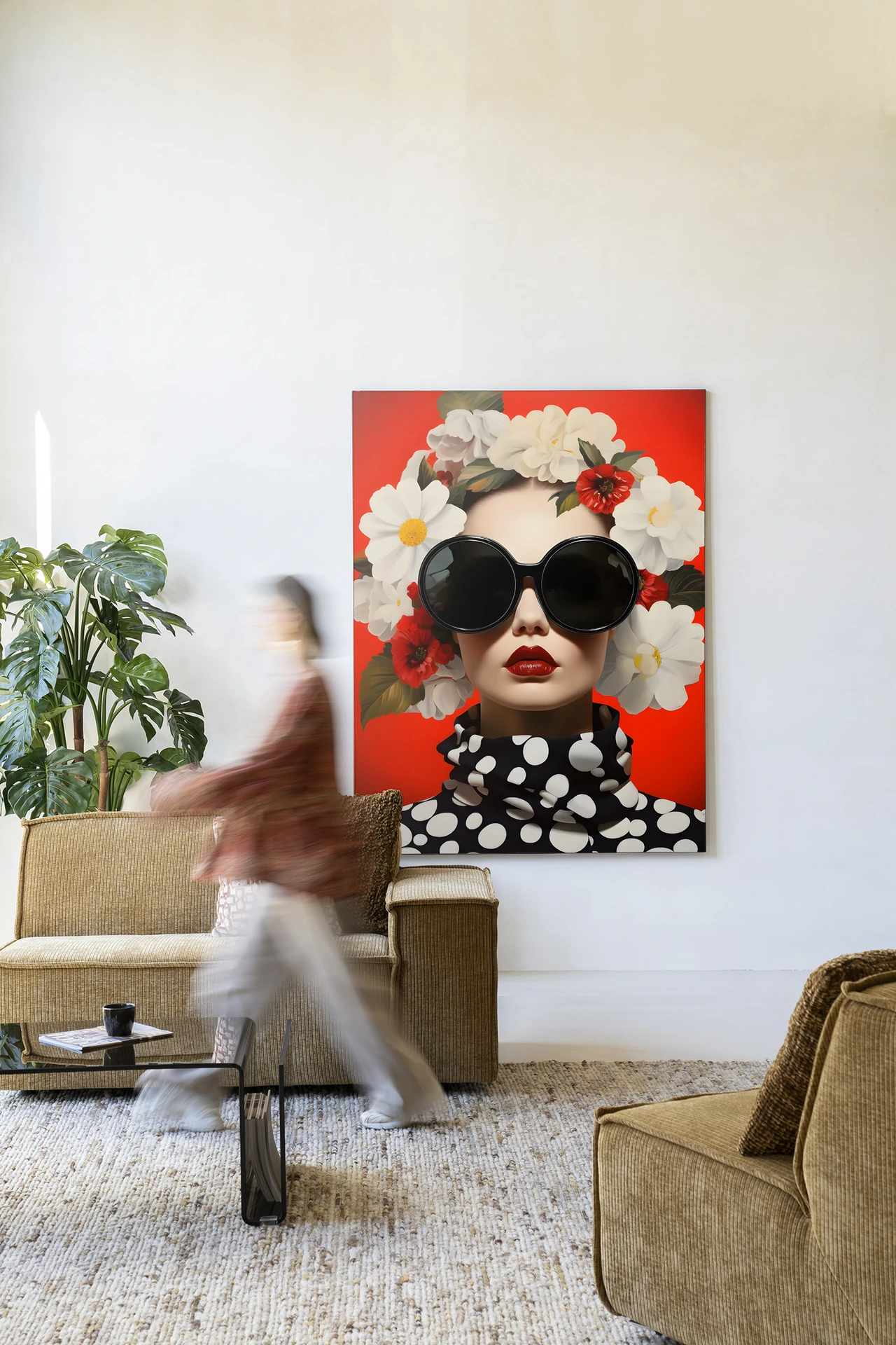 Wandkleed Red Flower - Urban Cotton