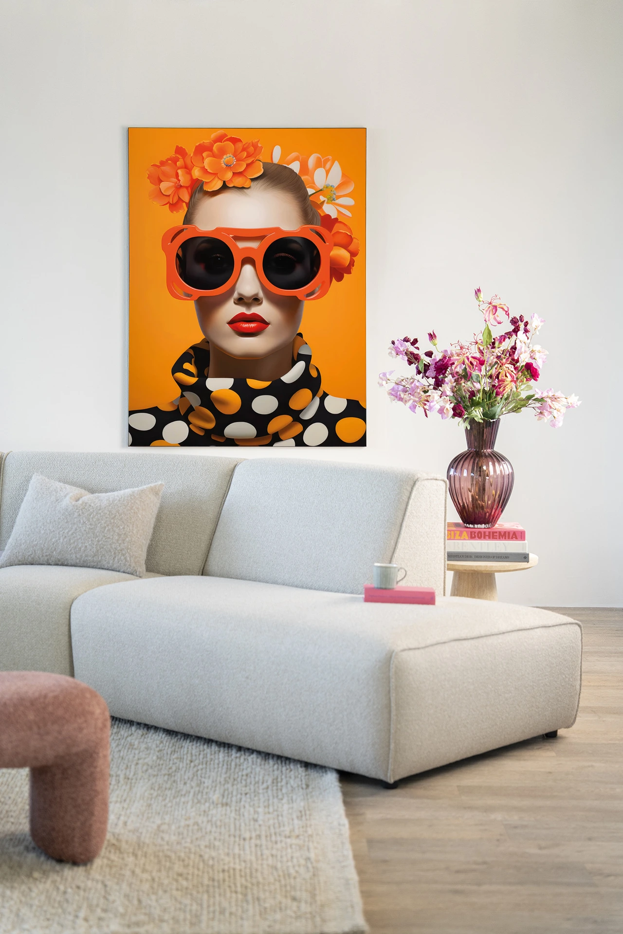 Wandkleed Orange Flower - Urban Cotton