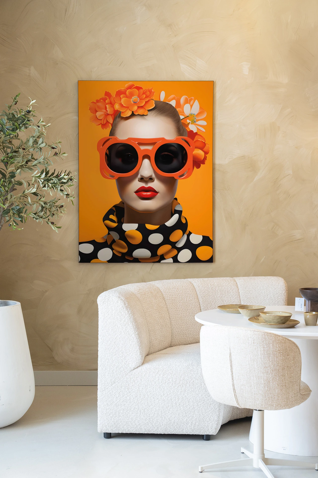 Wandkleed Orange Flower - Urban Cotton