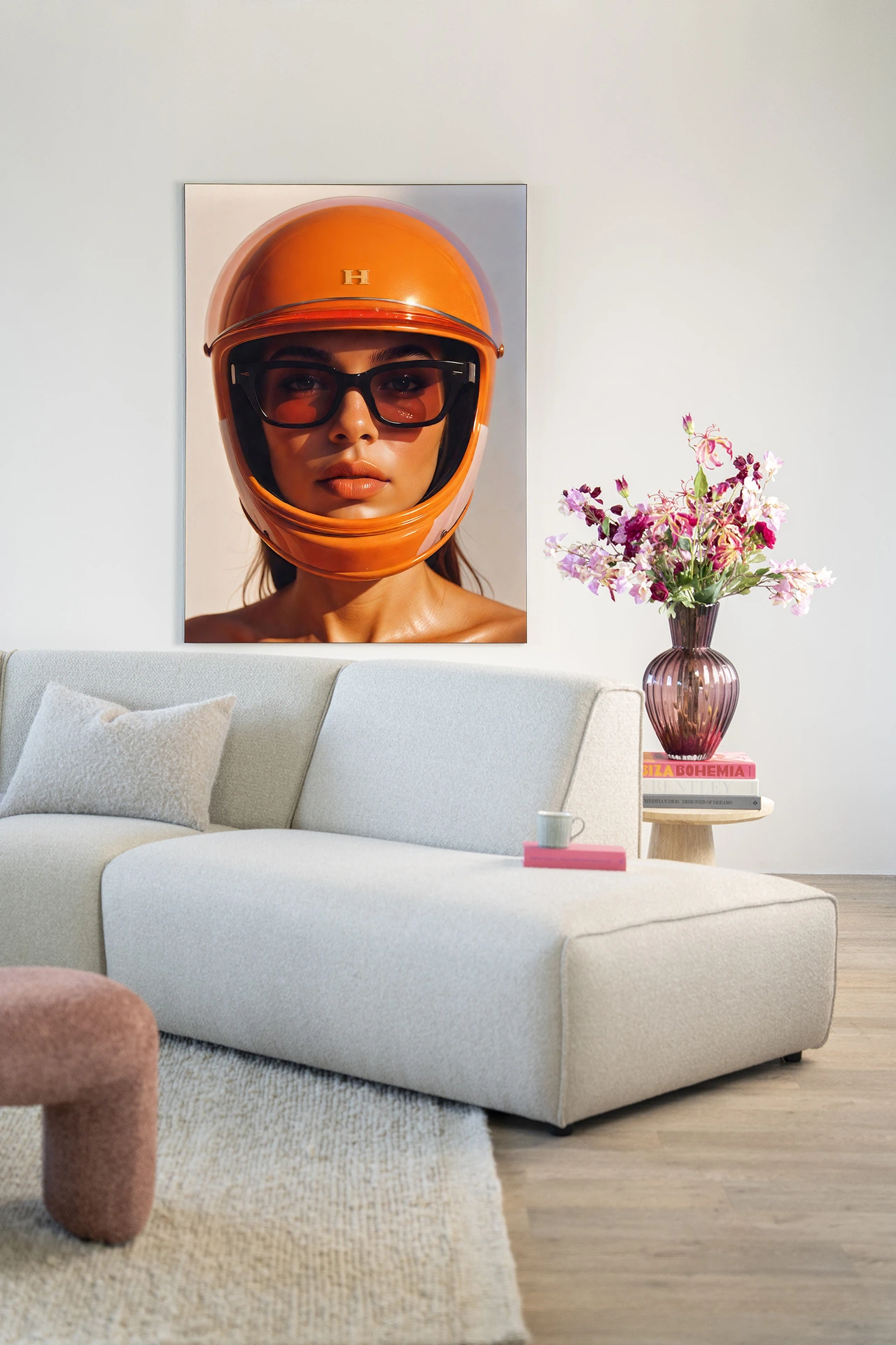Wandkleed Hermes Helmet - Urban Cotton