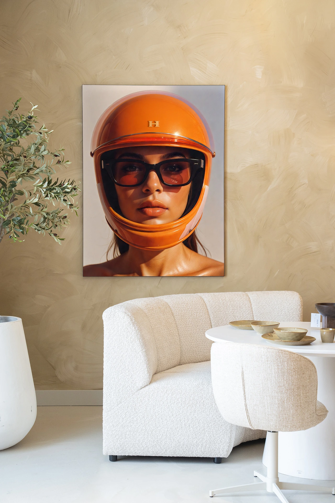 Wandkleed Hermes Helmet - Urban Cotton