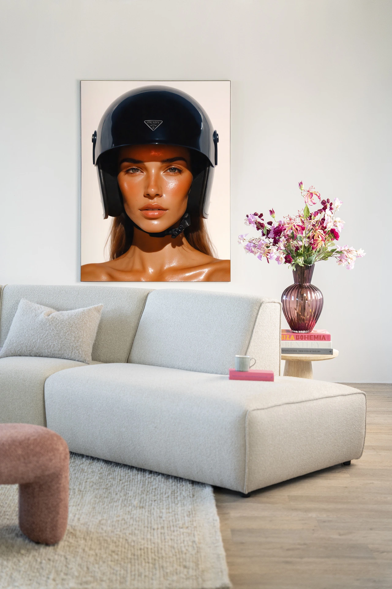 Wandkleed Prada Helmet - Urban Cotton
