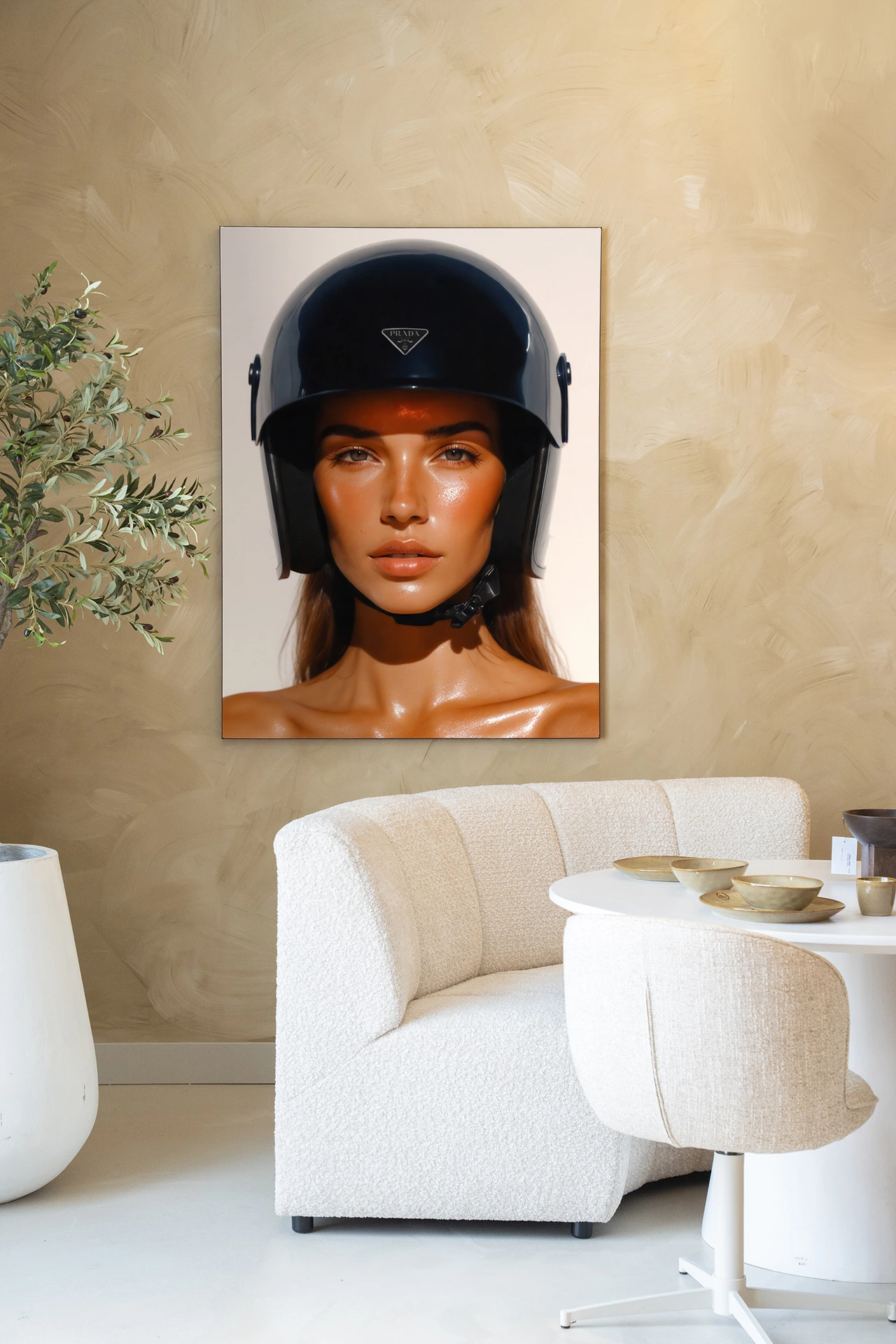 Wandkleed Prada Helmet - Urban Cotton