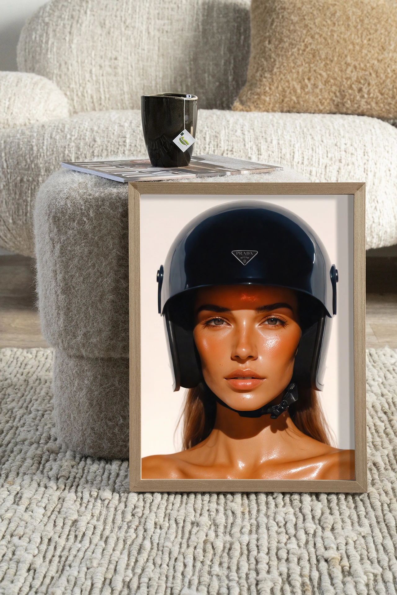 Wandkleed Prada Helmet - Urban Cotton
