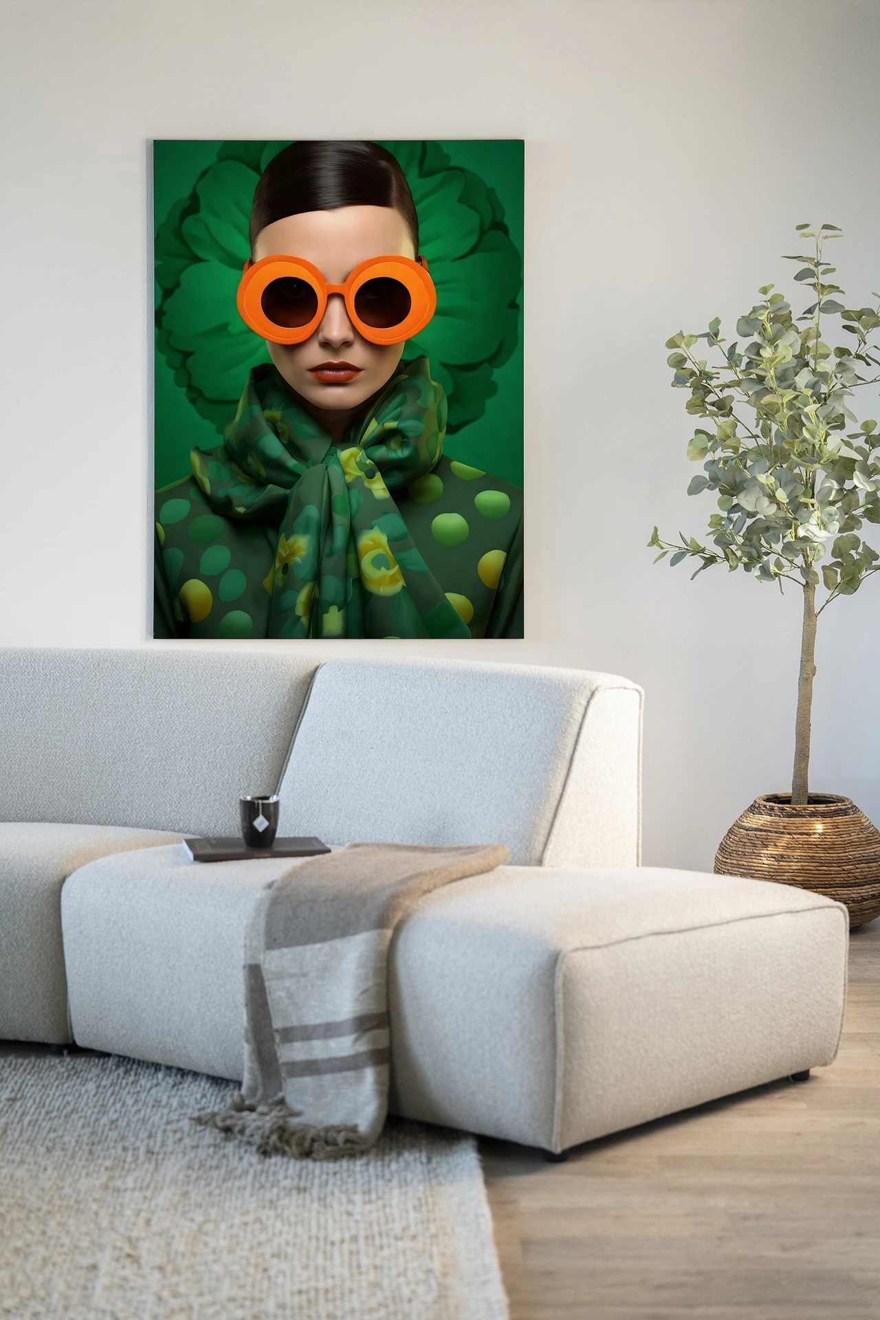 Wandkleed Green Flower - Urban Cotton