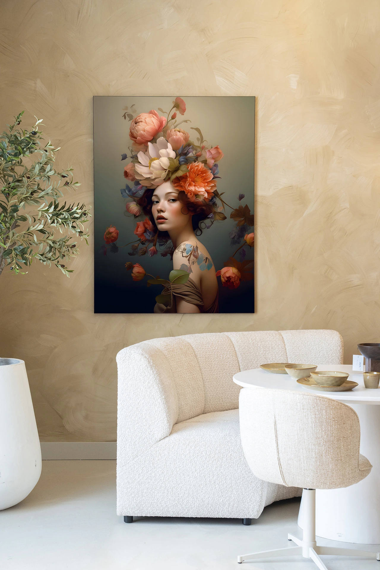 Wandkleed Vintage Flower Girl - Urban Cotton