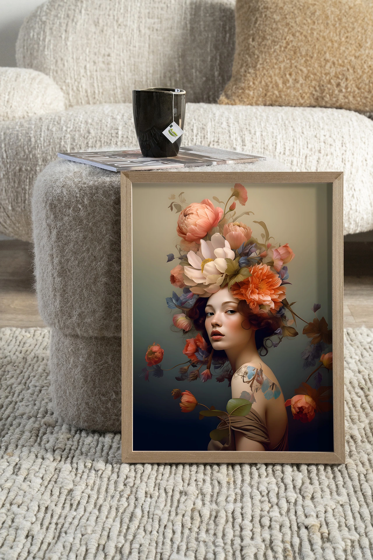 Wandkleed Vintage Flower Girl - Urban Cotton