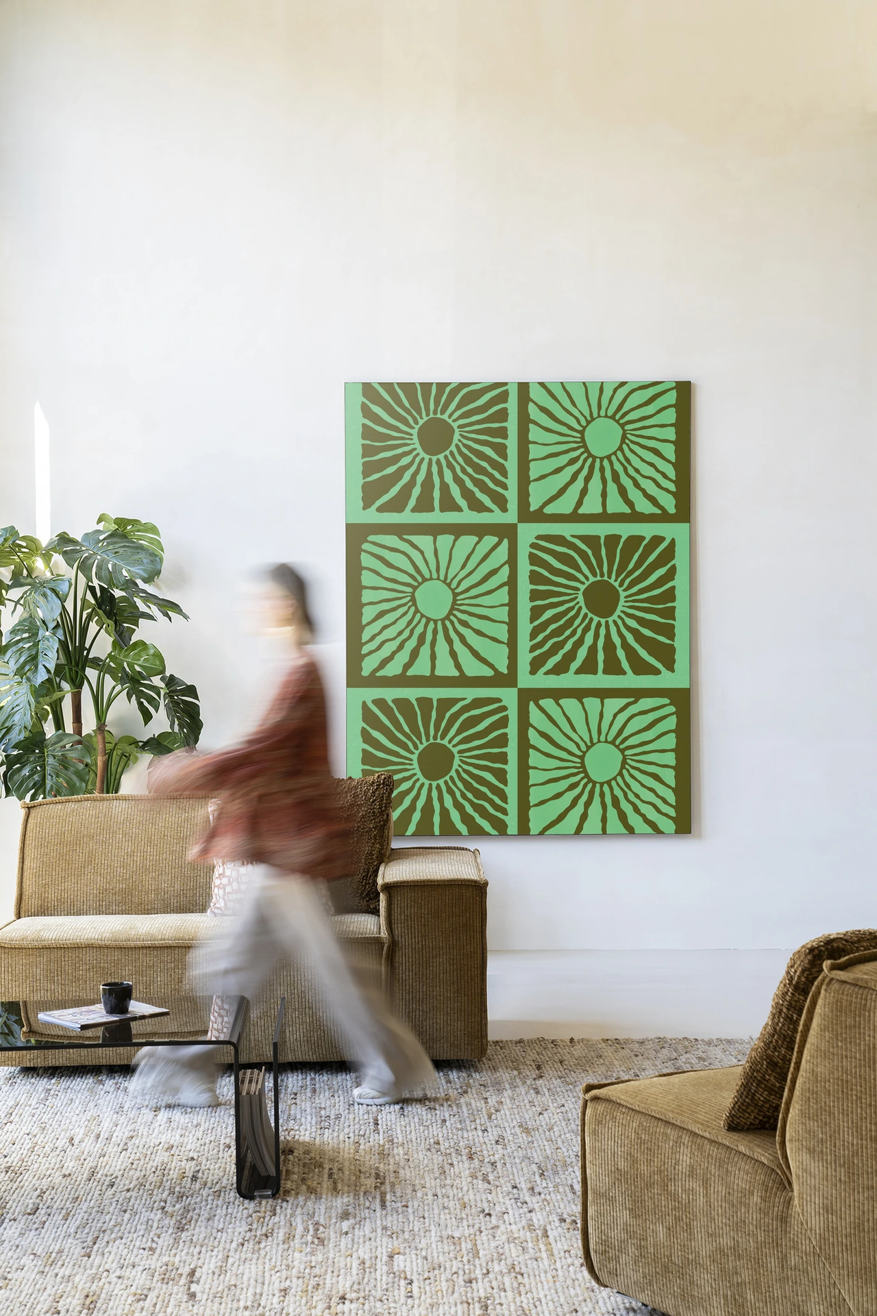 Wandkleed Suns In Green - Urban Cotton