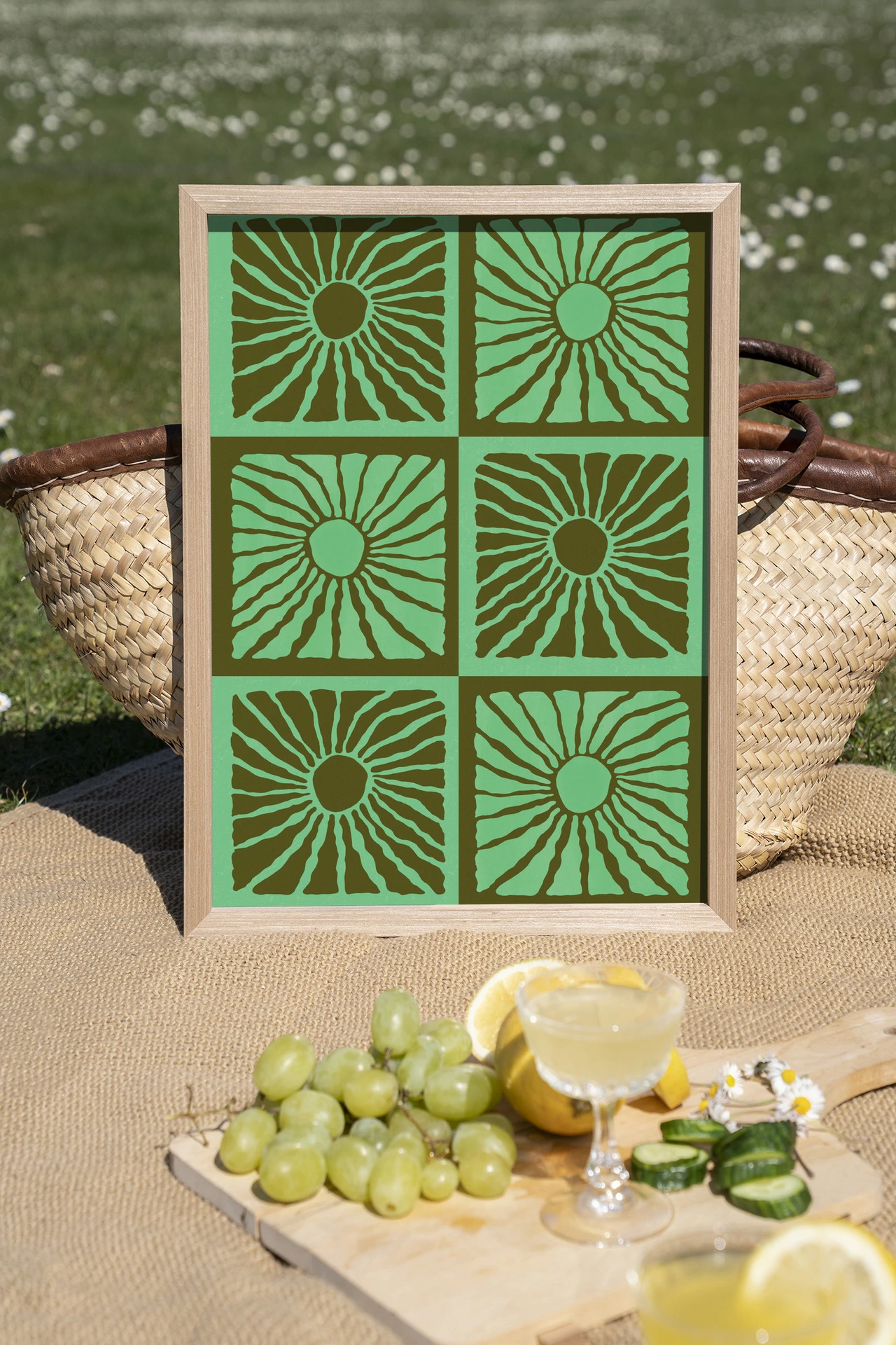 Wandkleed Suns In Green - Urban Cotton