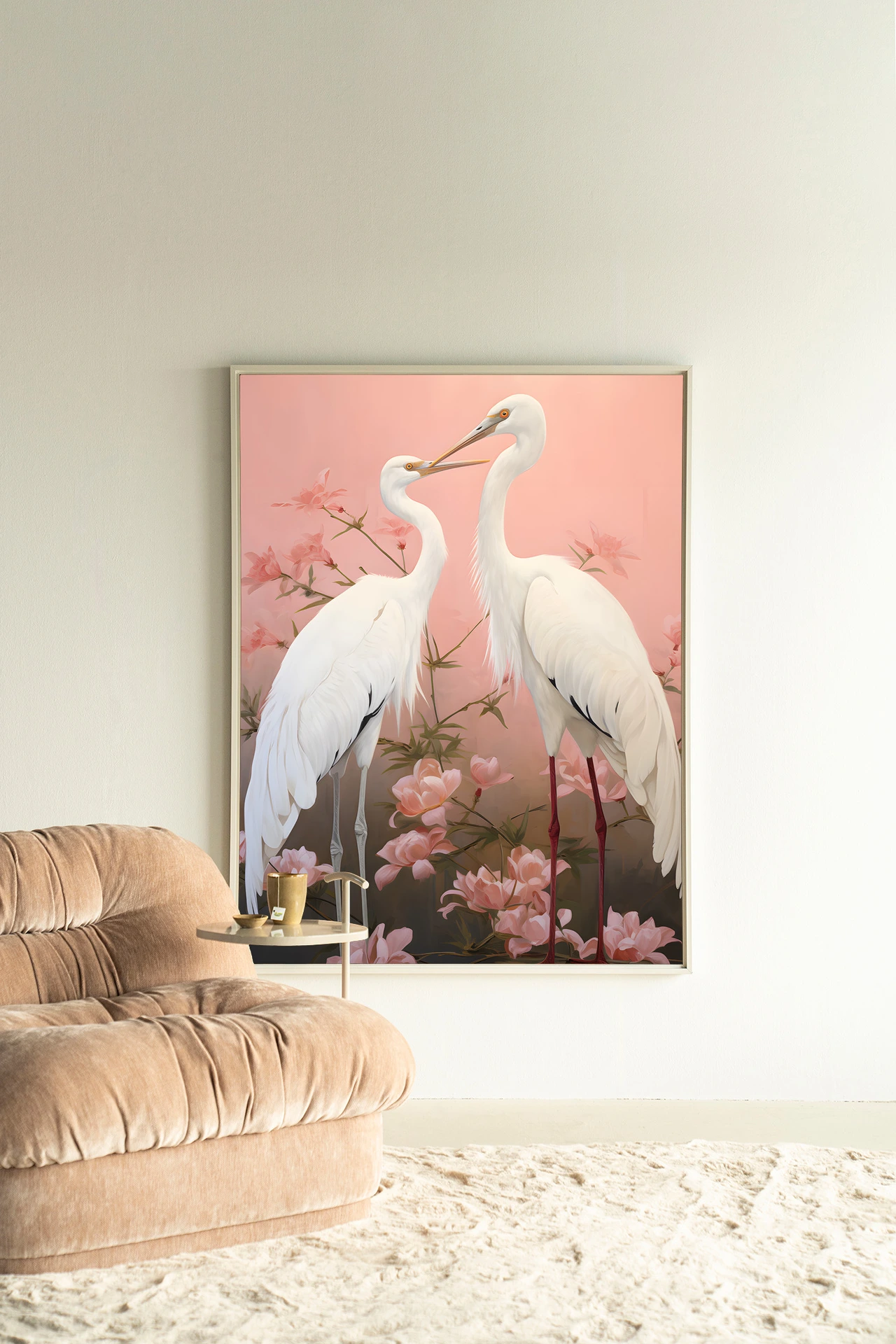 Wandkleed Pink Love Birds - Urban Cotton