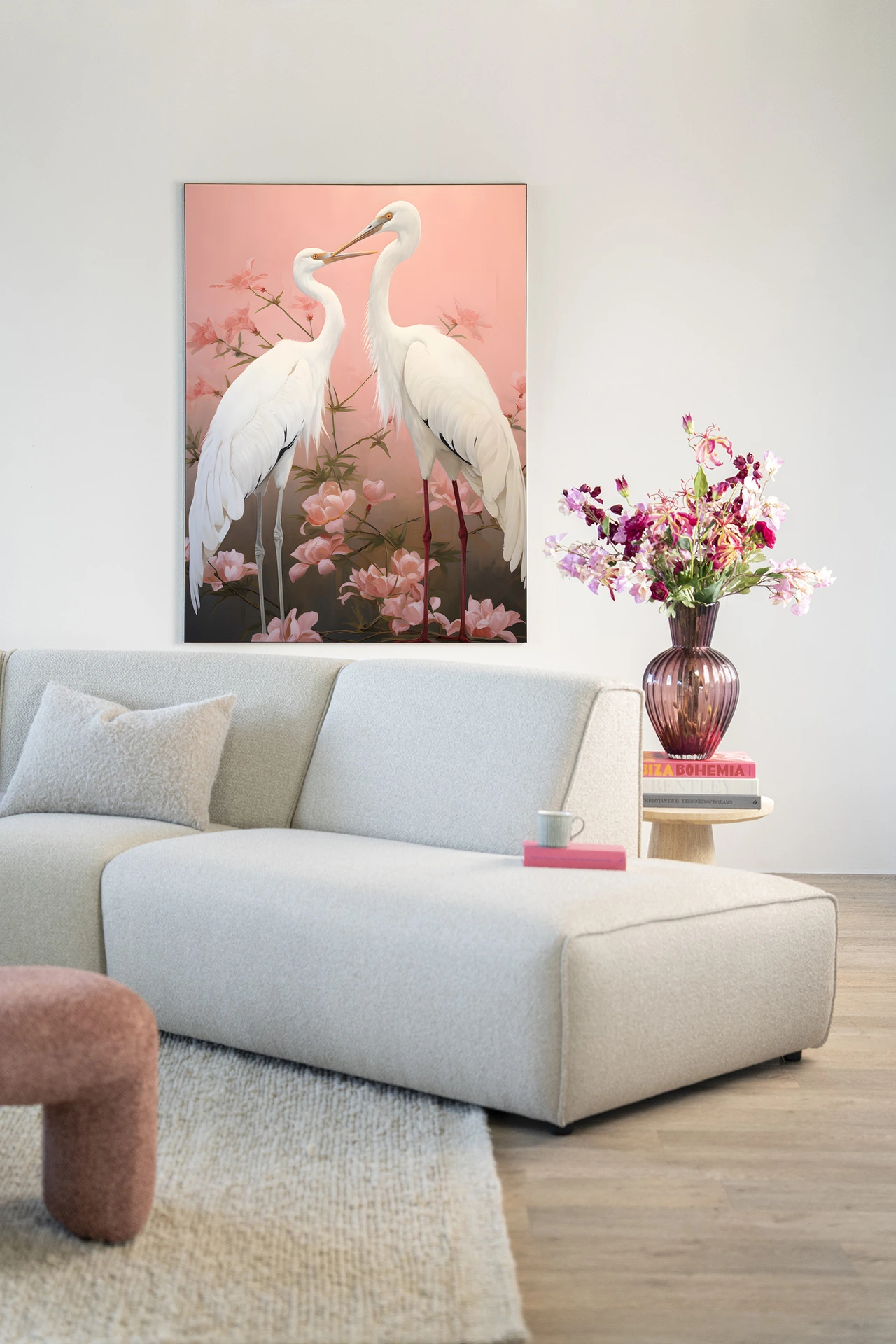 Wandkleed Pink Love Birds - Urban Cotton