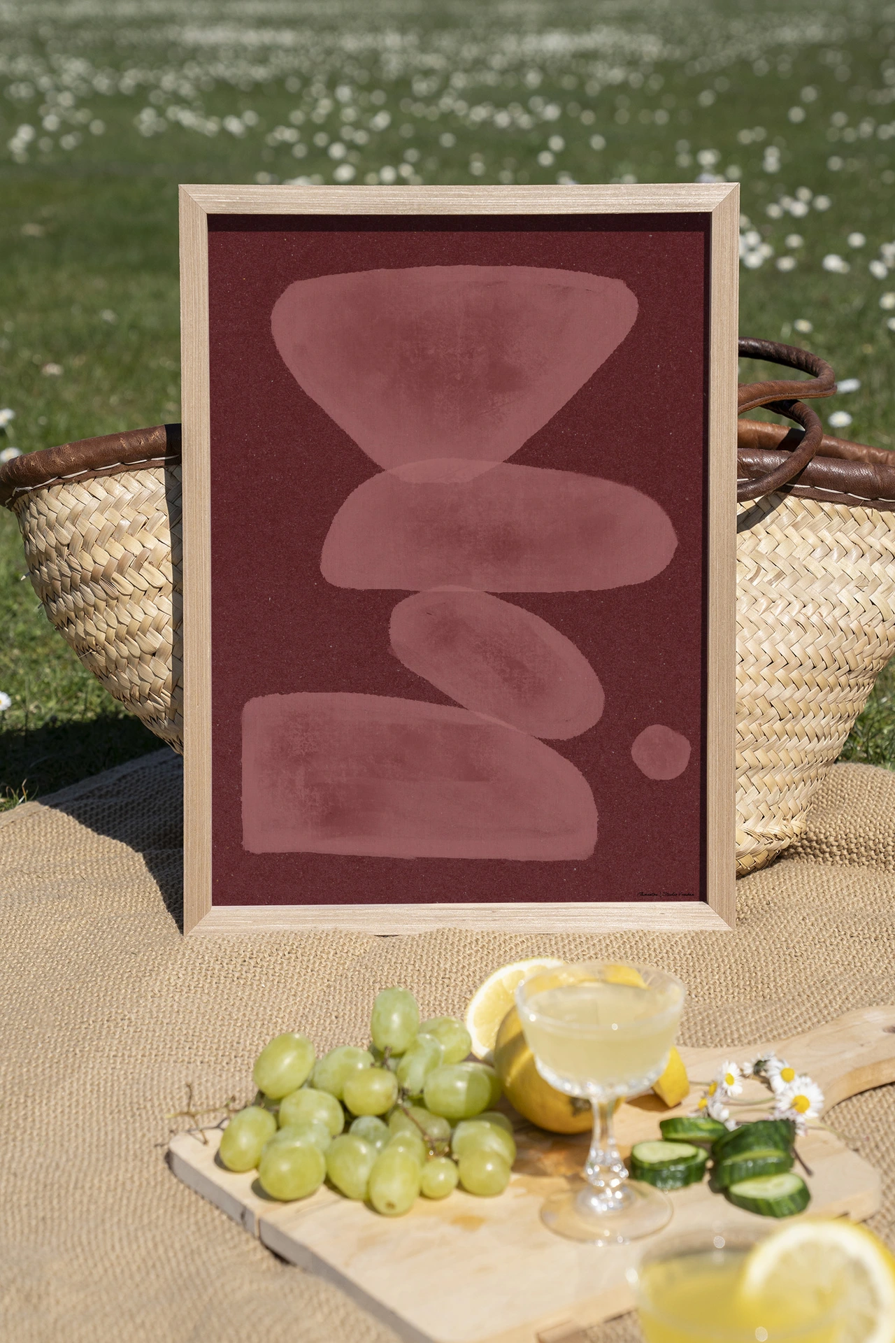 Wall Hanging Elementa Burgundy 1 - Urban Cotton