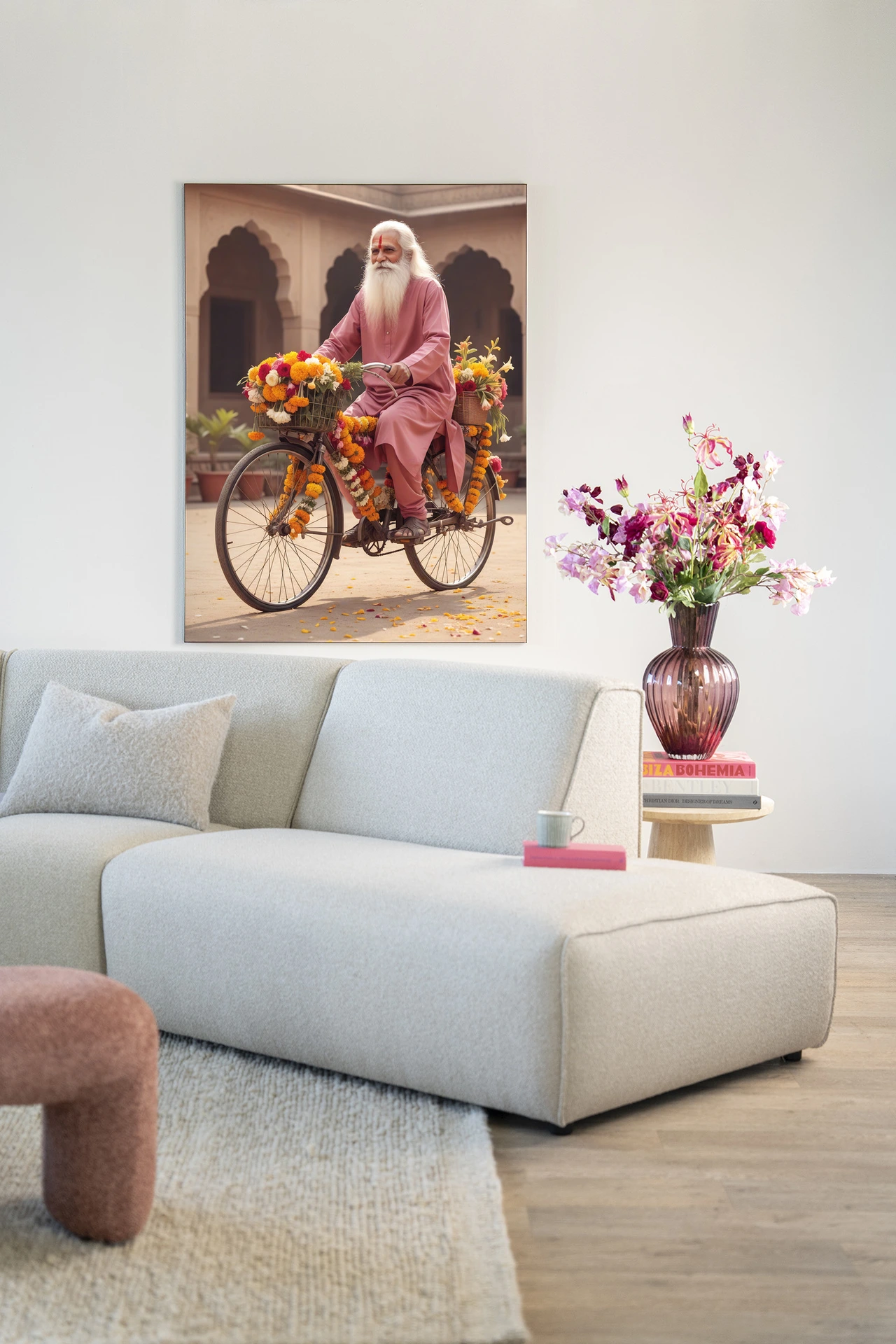 Wall Hanging Flower Bike - Urban Cotton