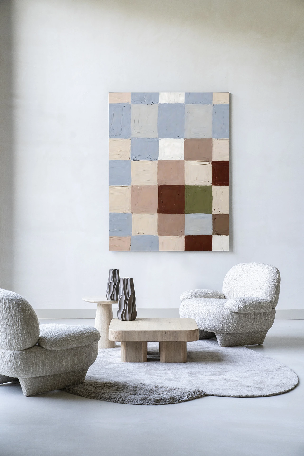 Blue Blocks Wall Hanging, Urban Cotton