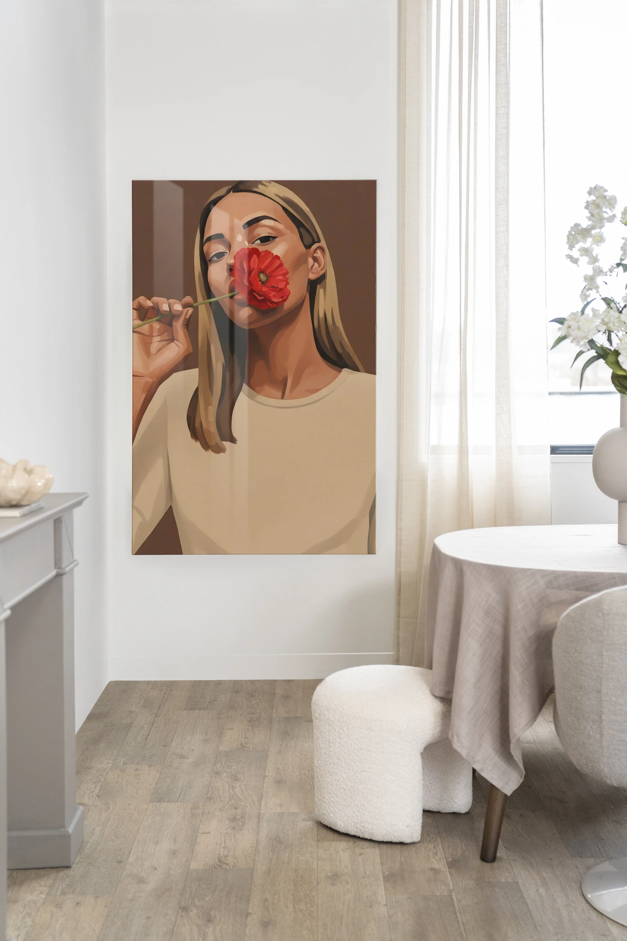 Red Poppy Girl Wall Hanging, Urban Cotton