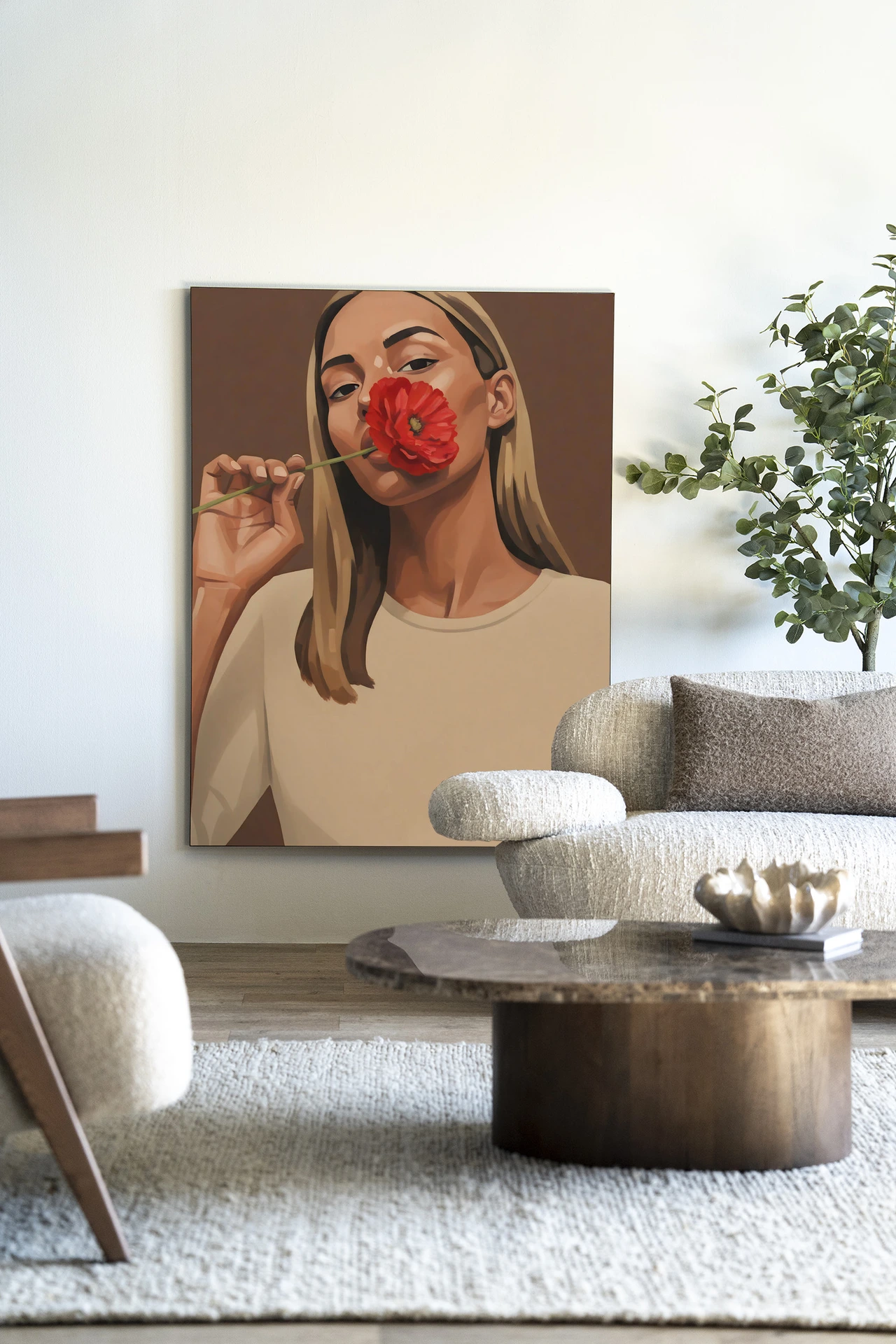 Red Poppy Girl Wall Hanging, Urban Cotton