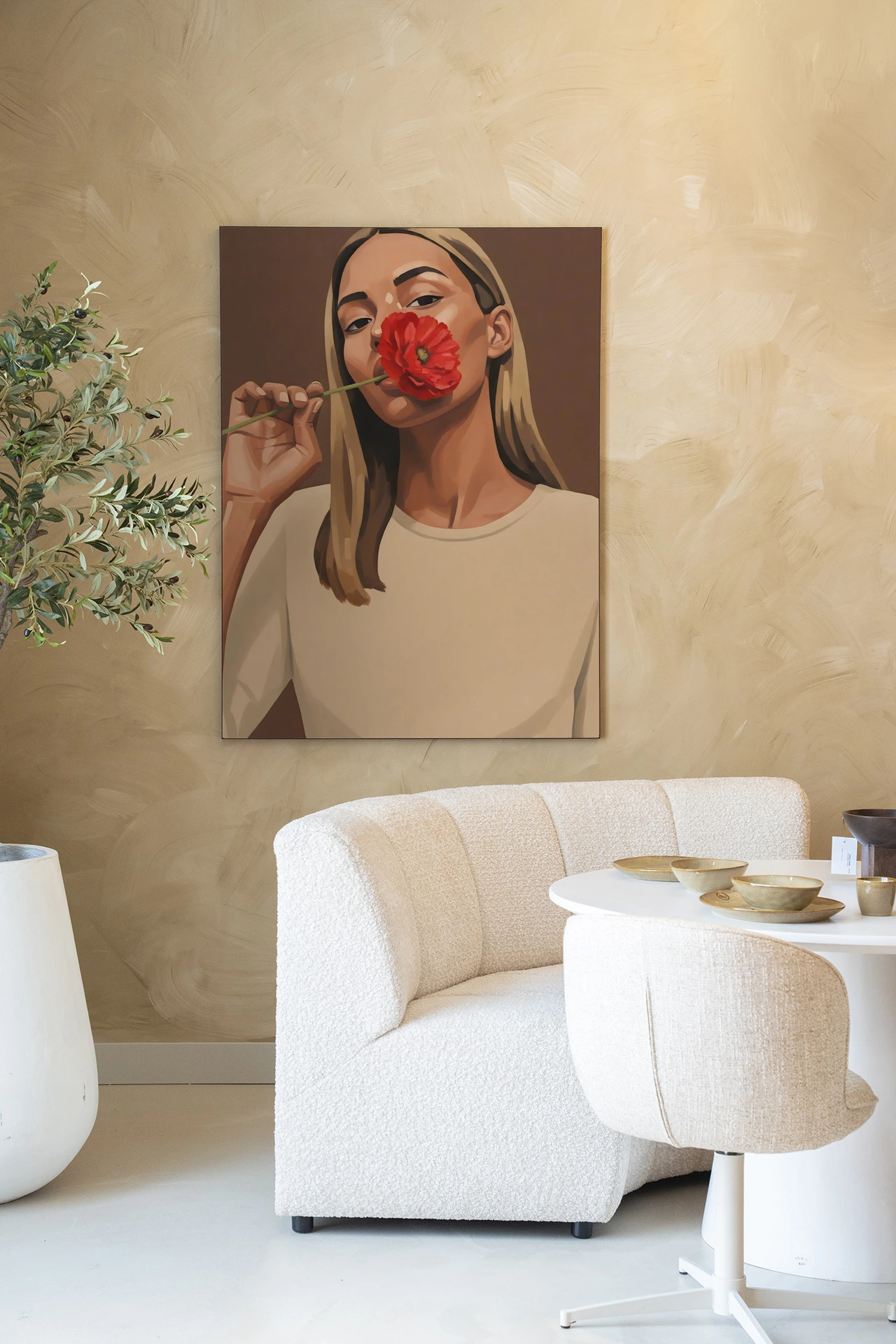 Red Poppy Girl Wall Hanging, Urban Cotton