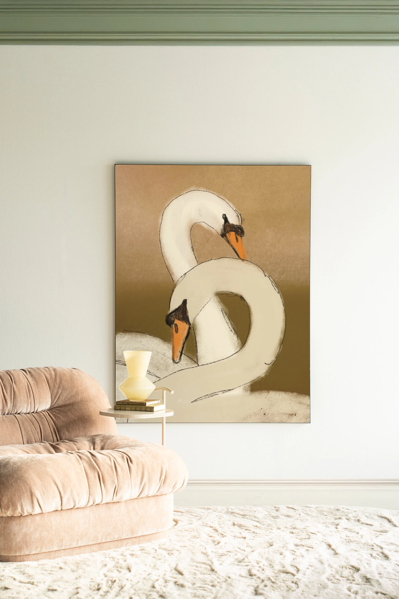 Wall Hanging Swan Lake Green - Urban Cotton