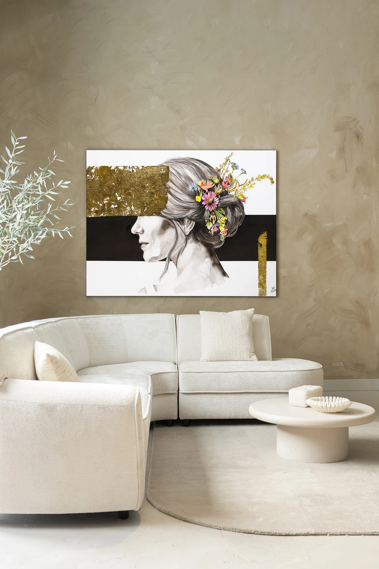Wall Hanging Blooming In Gold - Urban Cotton