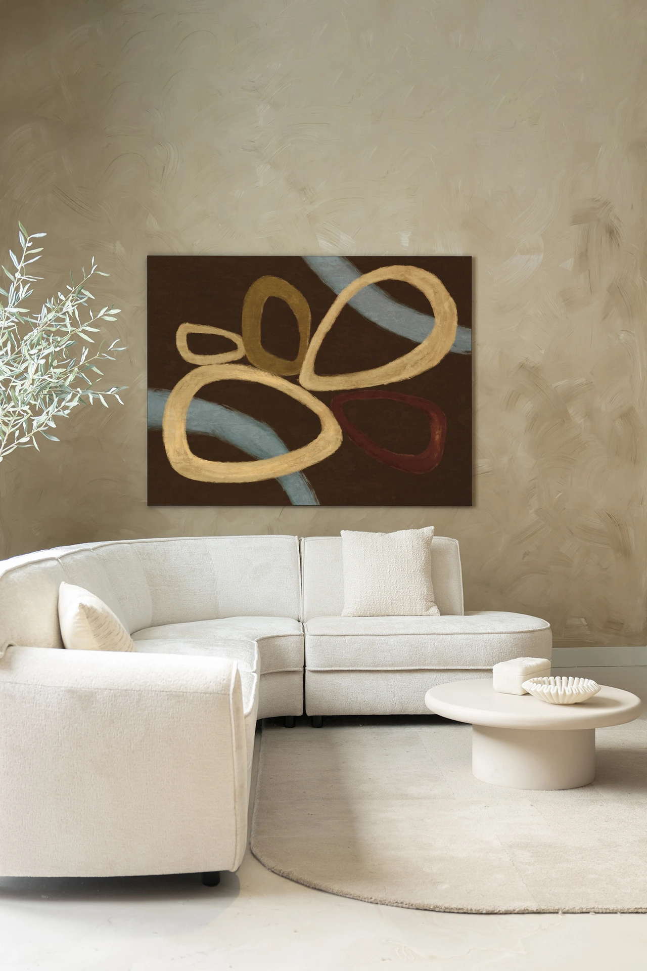 Wall Hanging Ring Of Abstraction Brown - Urban Cotton