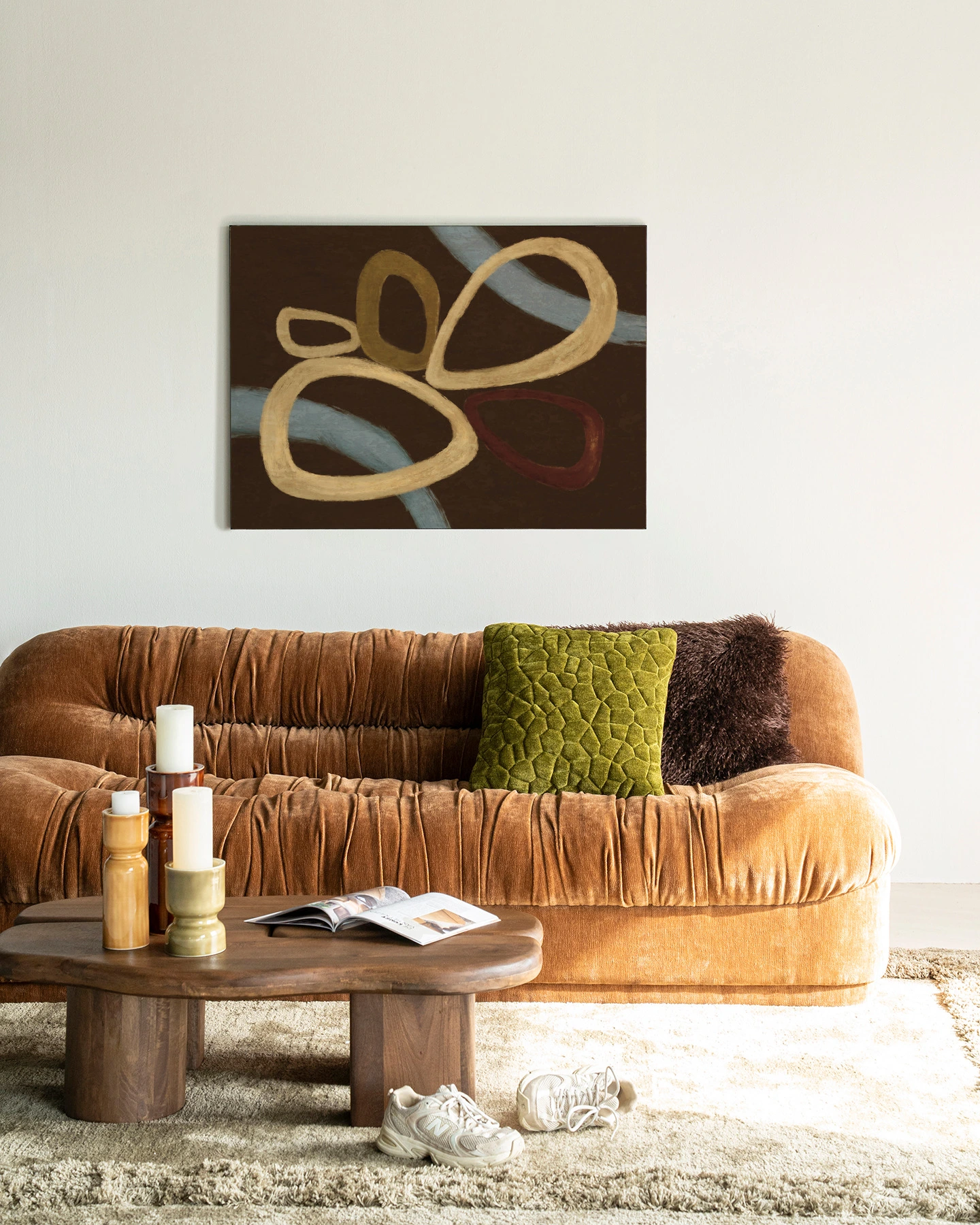 Wall Hanging Ring Of Abstraction Brown - Urban Cotton