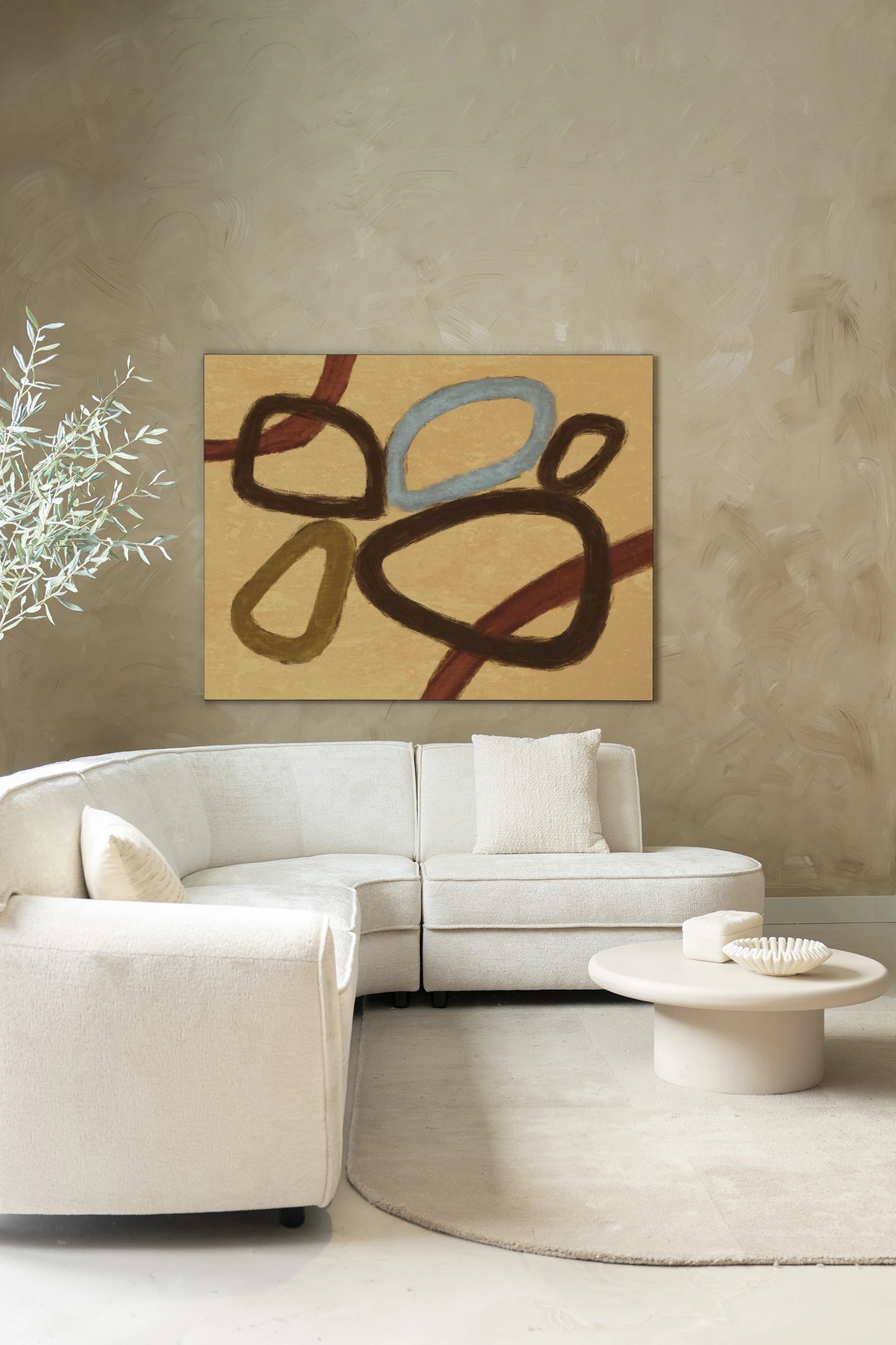 Wall Hanging Ring Of Abstraction Yellow - Urban Cotton