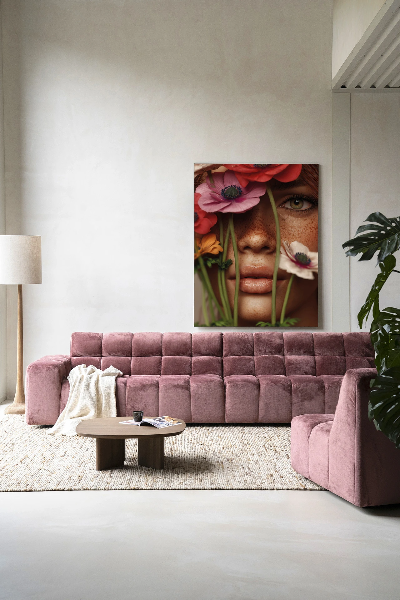 Wandkleed Anemone - Urban Cotton