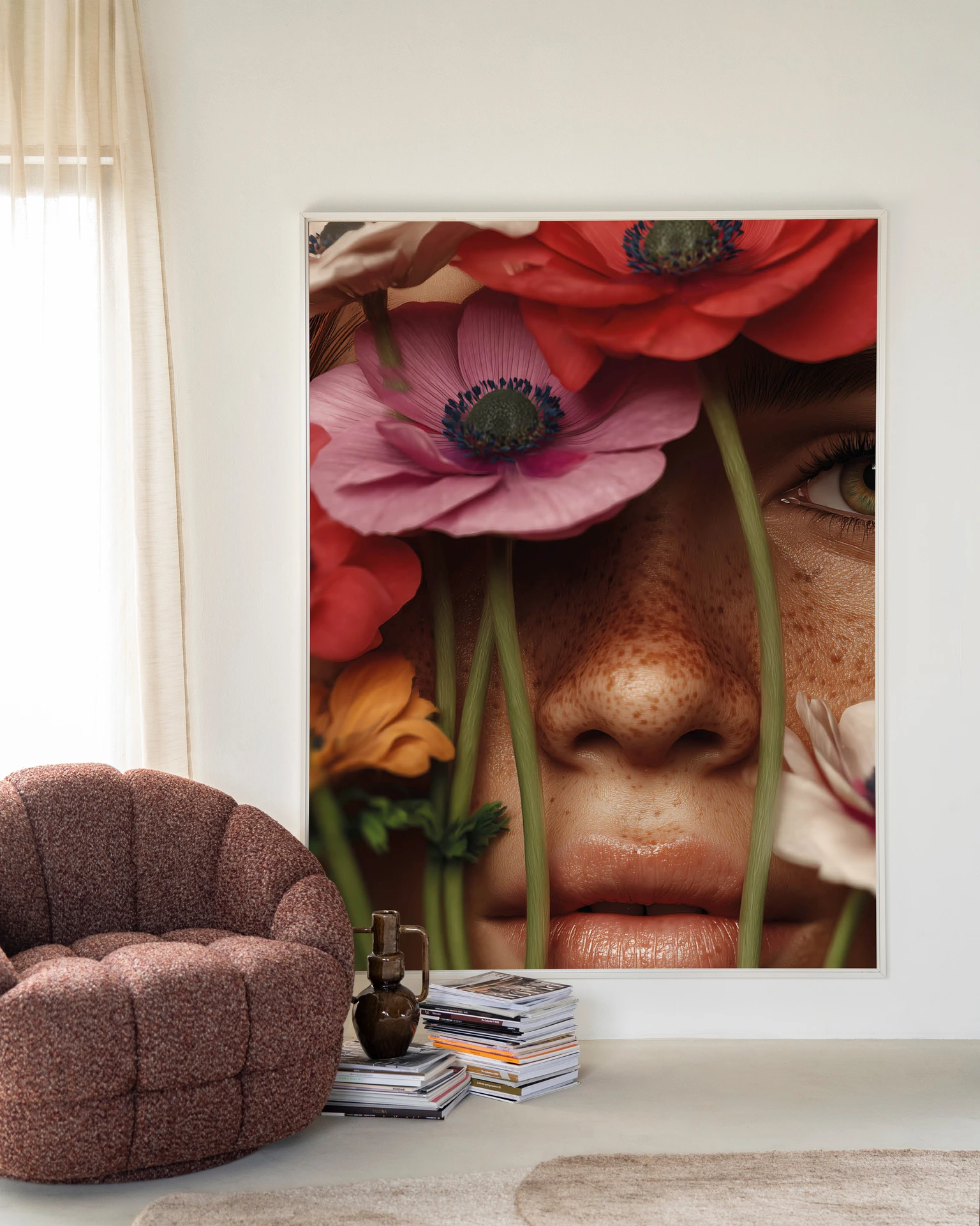 Wandkleed Anemone - Urban Cotton