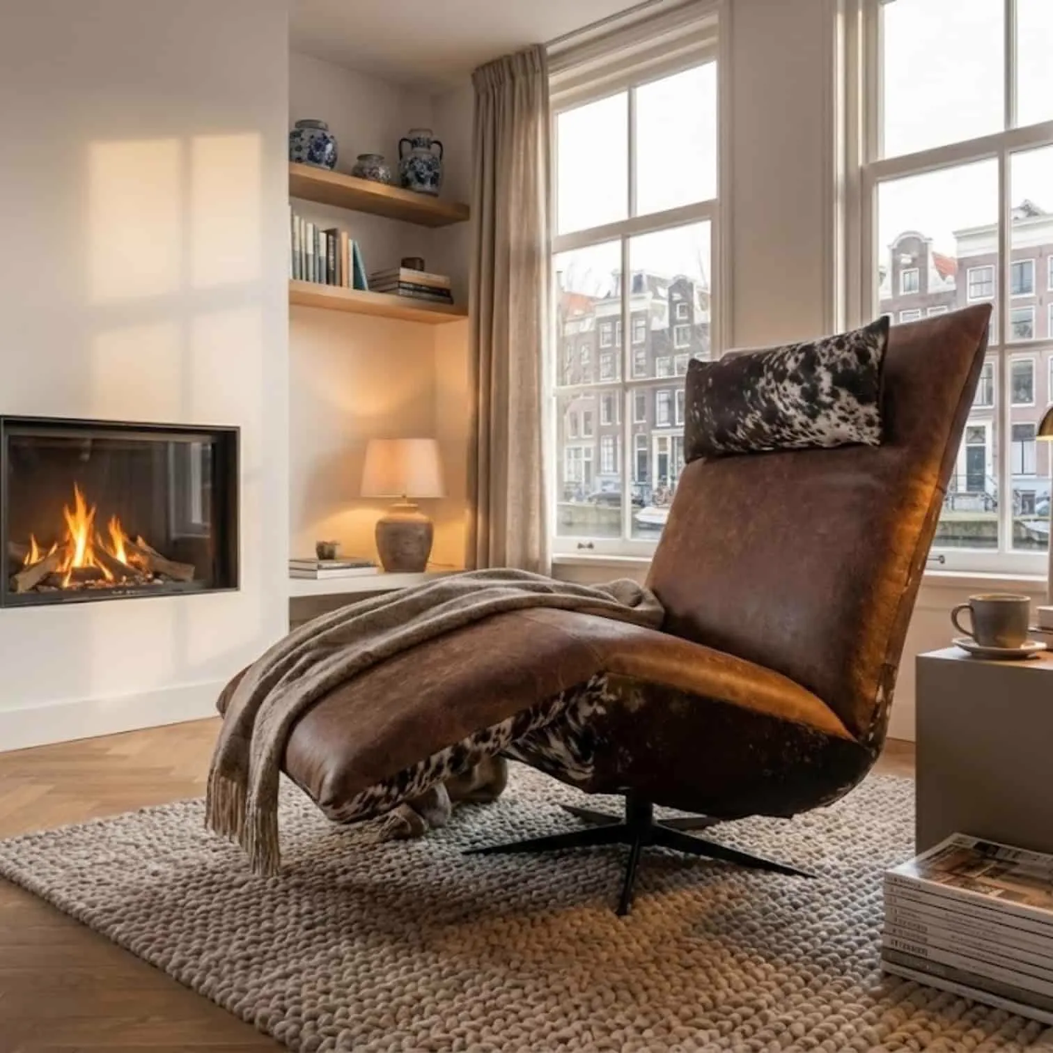 Fauteuil Indi | Koeienhuid | Uniek