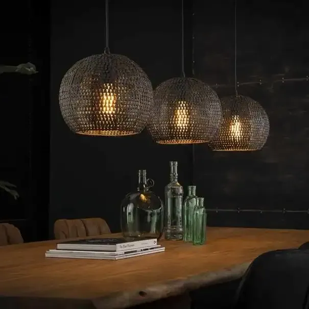 Hanglamp Armor Orb 3-lichts / Zwart bruin