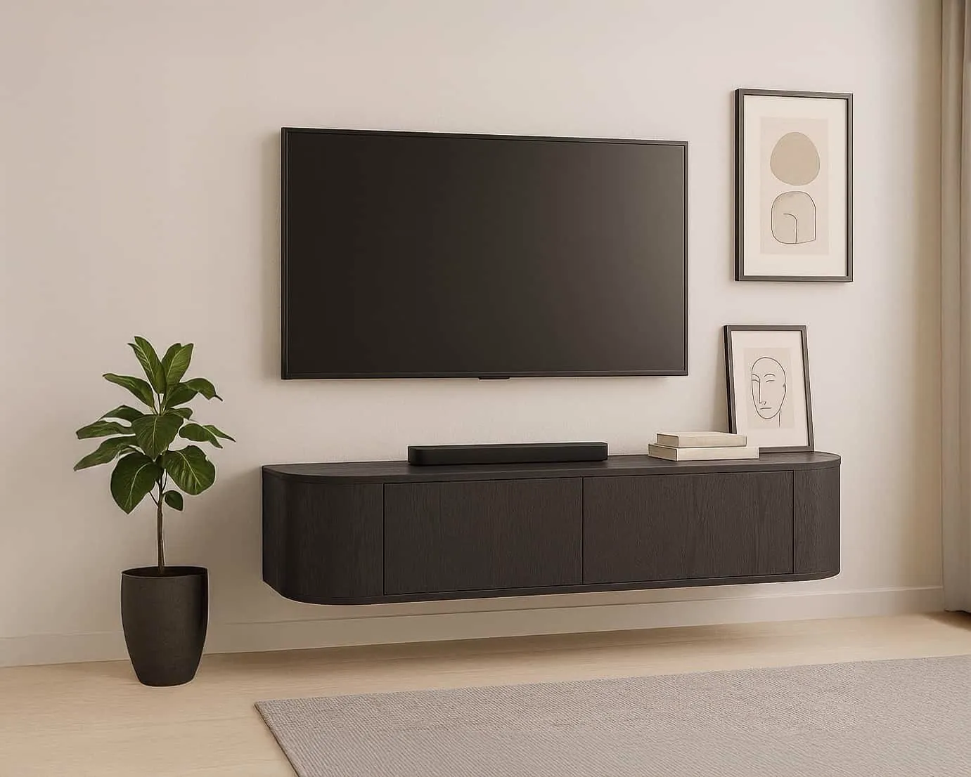 TV meubel Novero Espresso Zwevend 140cm