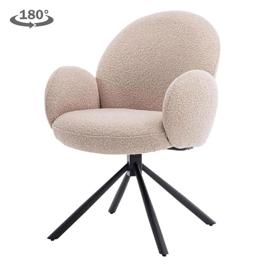 Imola Armstoel - fabric Ascot 12 Beige (draaibaar)