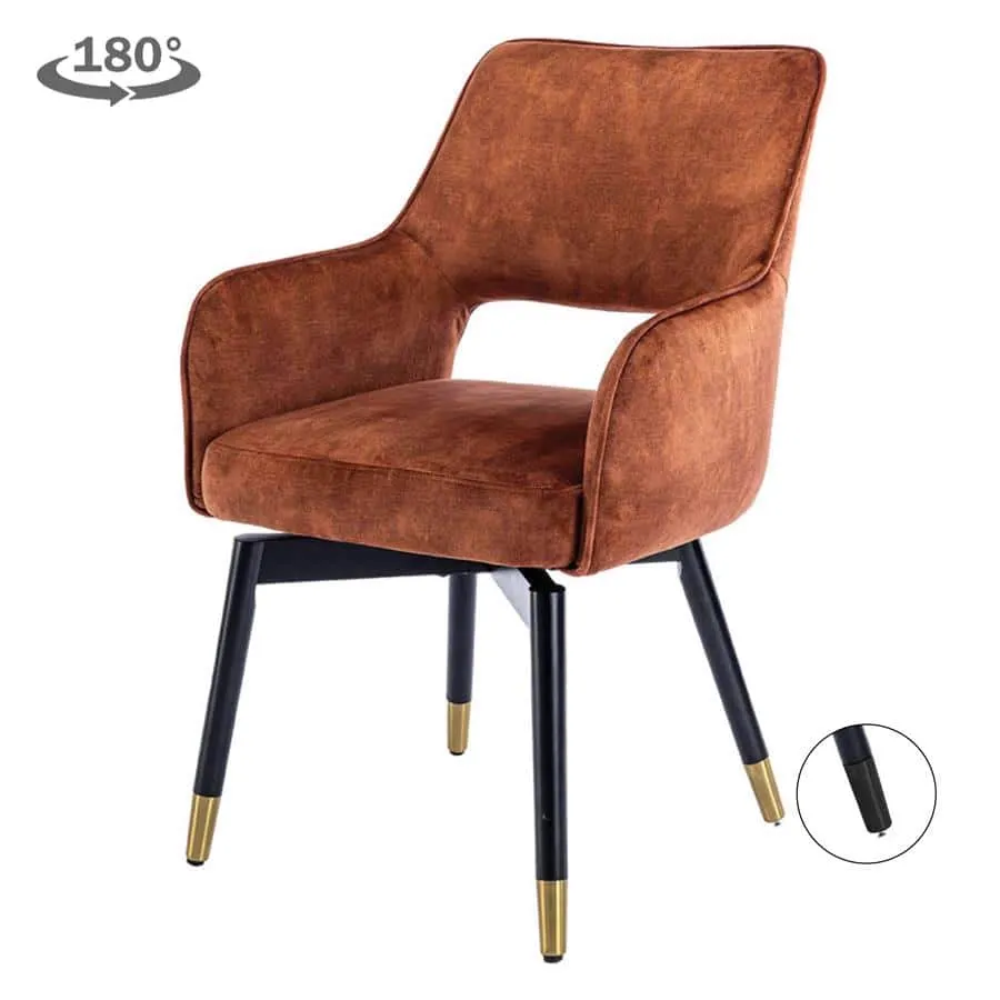 Lenno Armstoel - fabric Adore 24 Copper (draaibaar)