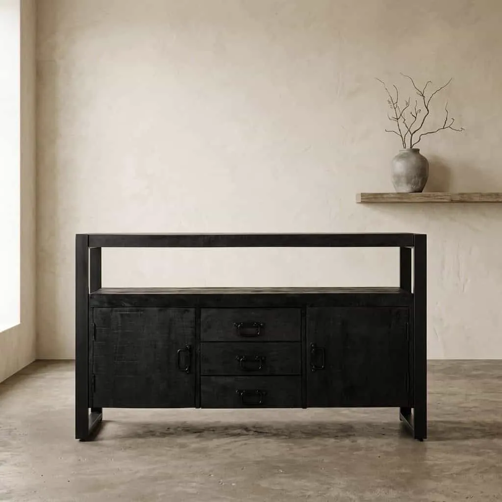 Dressoir Britt Zwart met Laden en Deuren