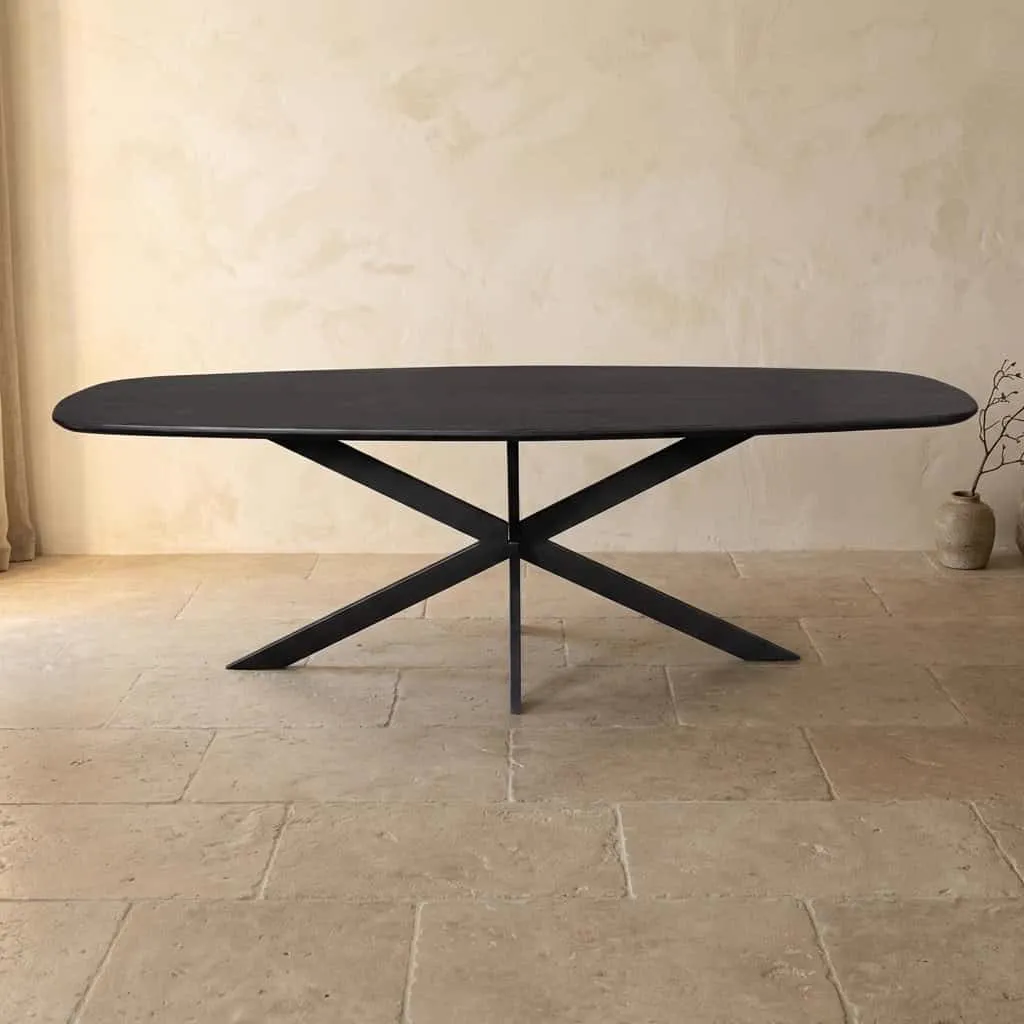 Eiken eettafel Ferris | Deens Ovaal 280 cm | Zwart