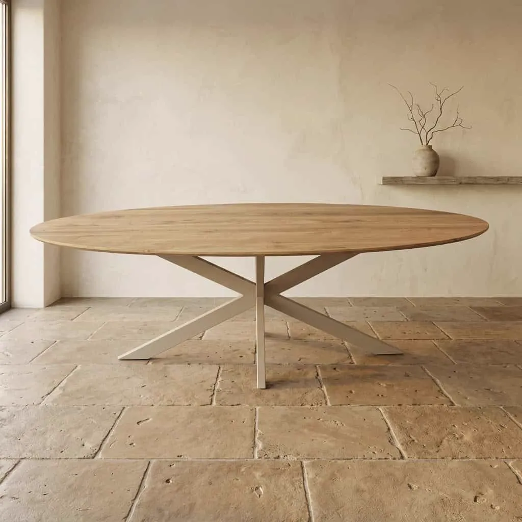 Eiken eettafel Ferris | Ovaal 240 cm | Naturel | Poot Sand